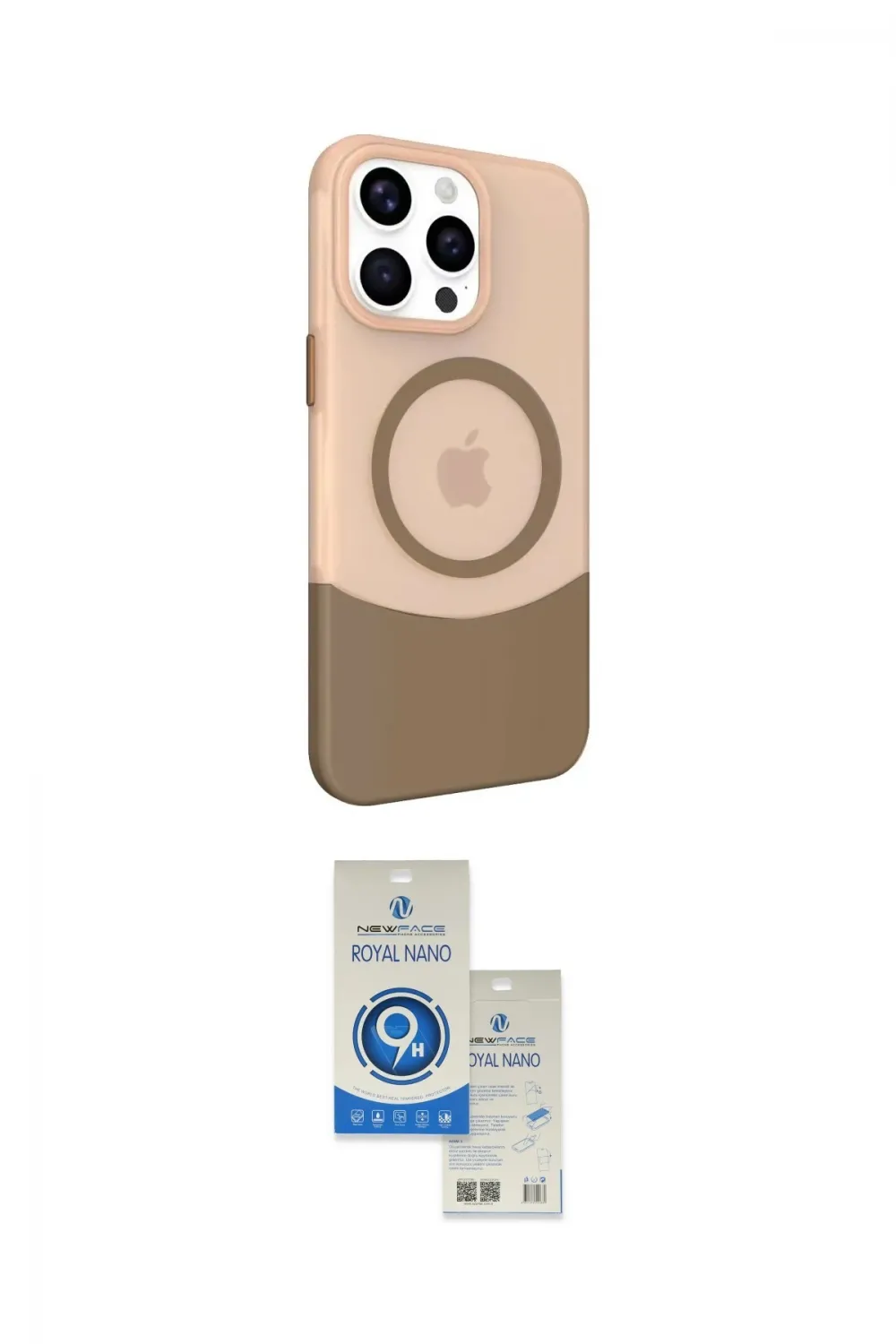 ieg™ iPhone 15 Pro Kılıf Çekirdek Asil Özel Seri - Şeffaf Royal Nano Ekran Koruyucu