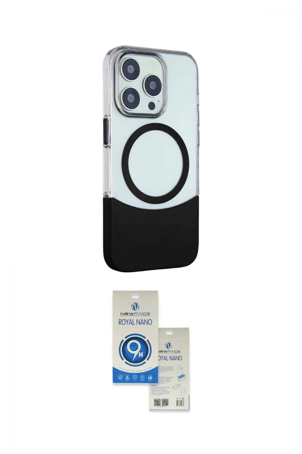 ieg™ iPhone 15 Pro Kılıf Çekirdek Asil Özel Seri - Şeffaf Royal Nano Ekran Koruyucu