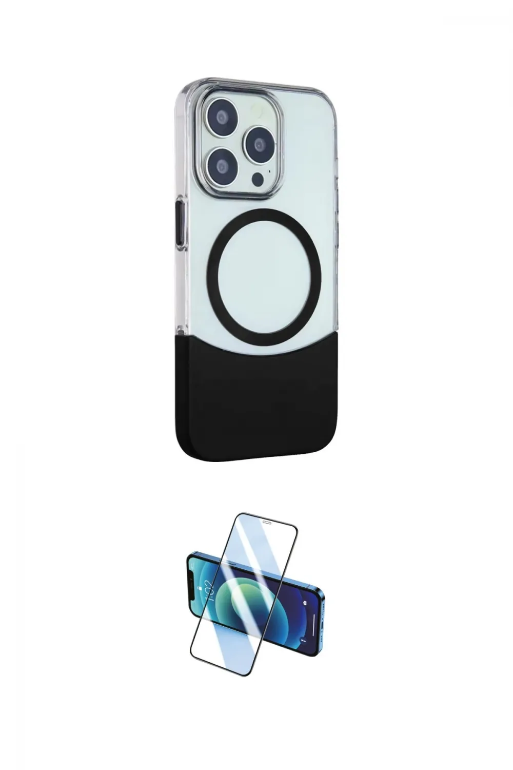 ieg™ iPhone 15 Pro Kılıf Çekirdek Asil Özel Seri - Siyah 3D Antistatik Seramik Nano Ekran Koruyucu