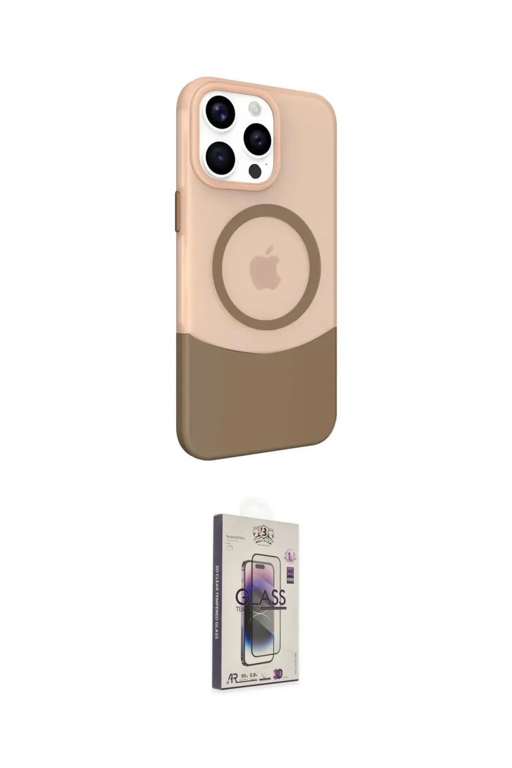 ieg™ iPhone 15 Pro Kılıf Çekirdek Asil Özel Seri - Siyah Bilvis 3D Cam Ekran Koruyucu