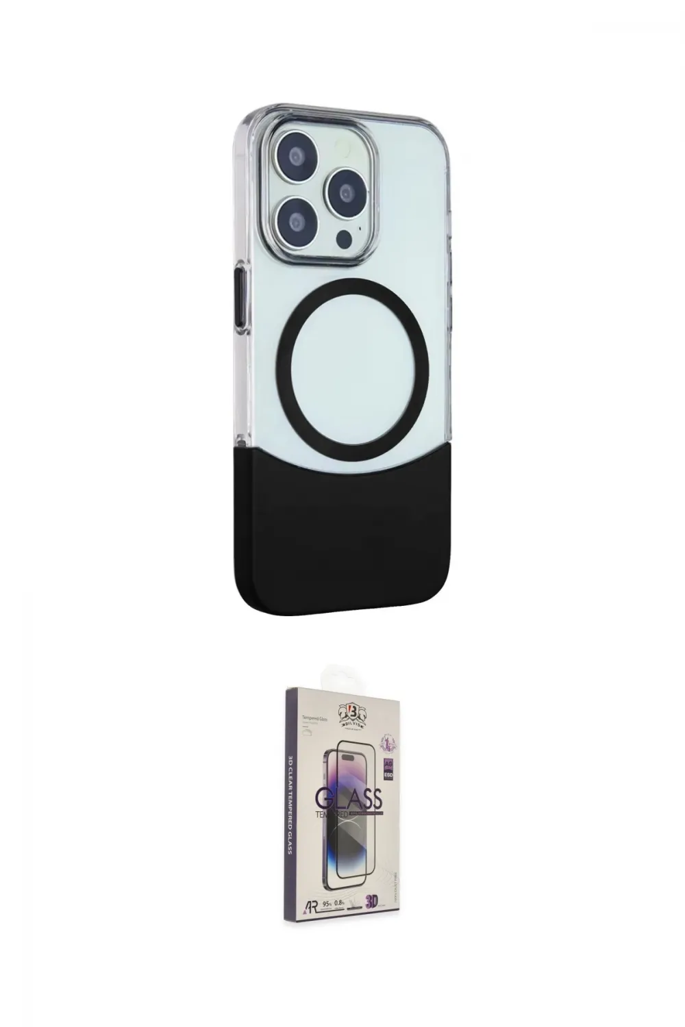 ieg™ iPhone 15 Pro Kılıf Çekirdek Asil Özel Seri - Siyah Bilvis 3D Cam Ekran Koruyucu