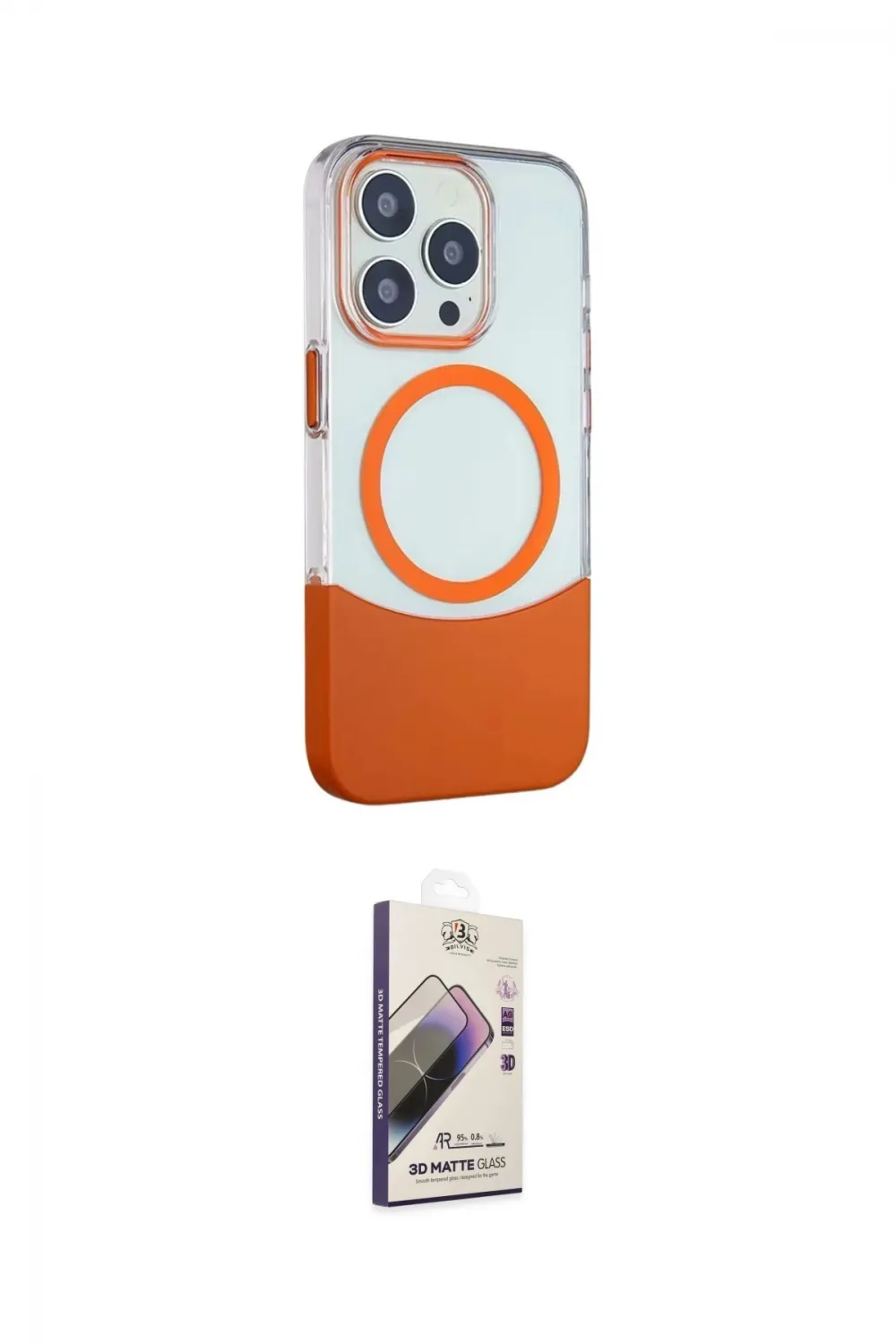 ieg™ iPhone 15 Pro Kılıf Çekirdek Asil Özel Seri - Siyah Bilvis 3D Mat Cam Ekran Koruyucu