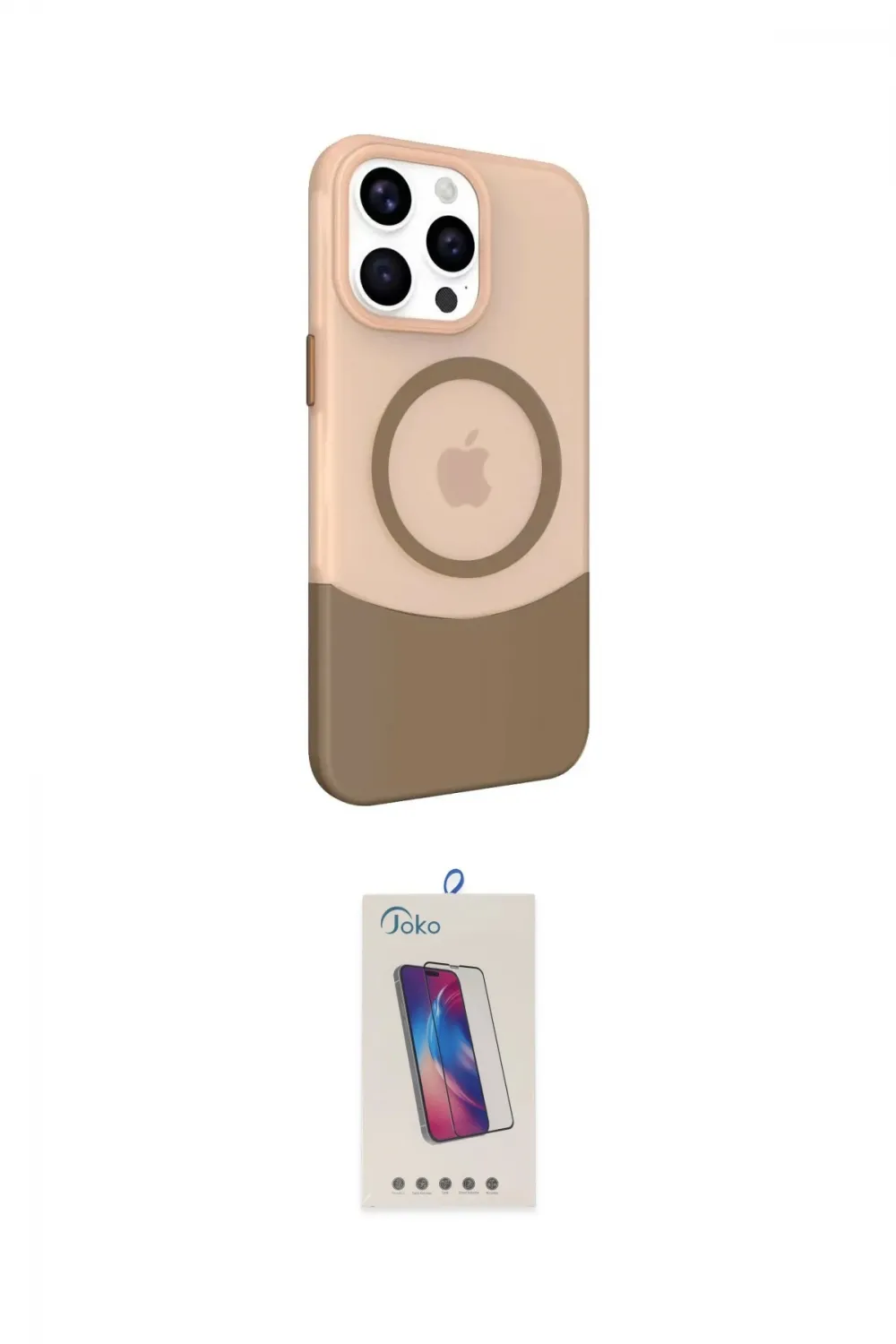 ieg™ iPhone 15 Pro Kılıf Çekirdek Asil Özel Seri - Siyah Joko 5D Cam