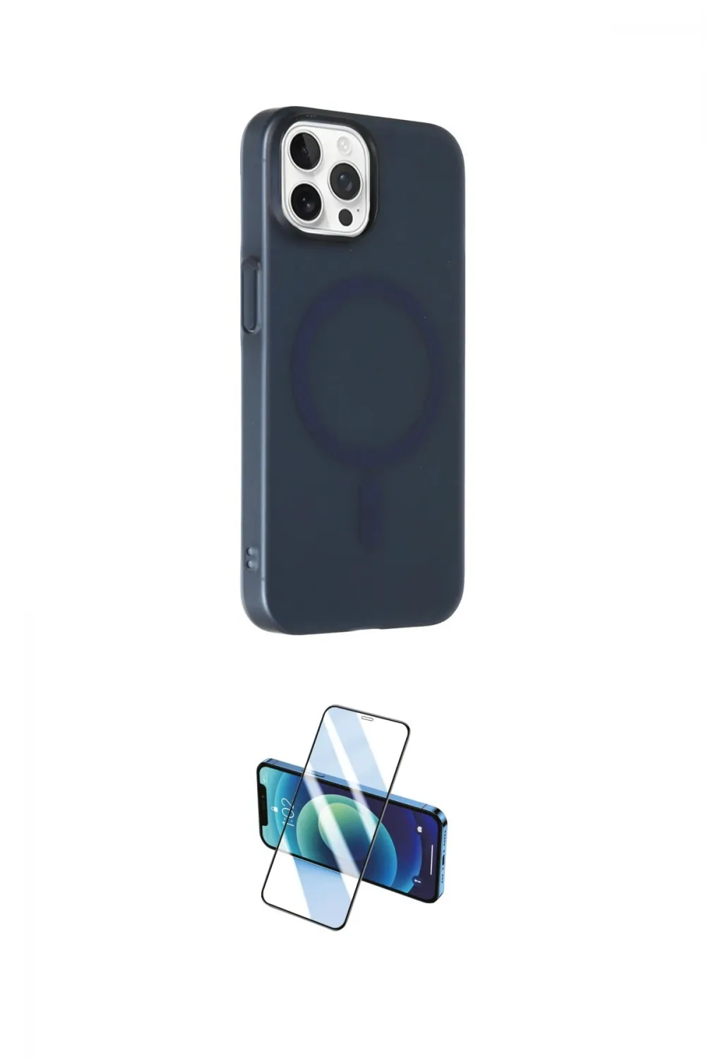 ieg™ iPhone 15 Pro Kılıf Çekirdek Modern Prime - Siyah 3D Antistatik Cam Ekran Koruyucu