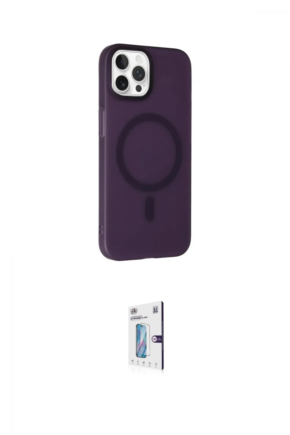 ieg™ iPhone 15 Pro Kılıf Çekirdek Modern Prime - Siyah Bilvis 0.18mm Plus Cam Ekran Koruyucu