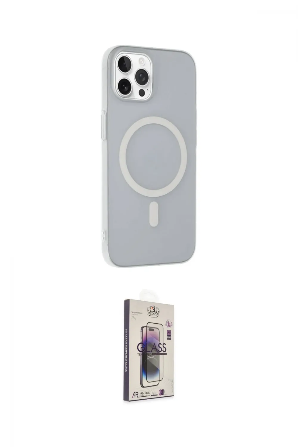 ieg™ iPhone 15 Pro Kılıf Çekirdek Modern Prime - Siyah Bilvis 3D Cam Ekran Koruyucu