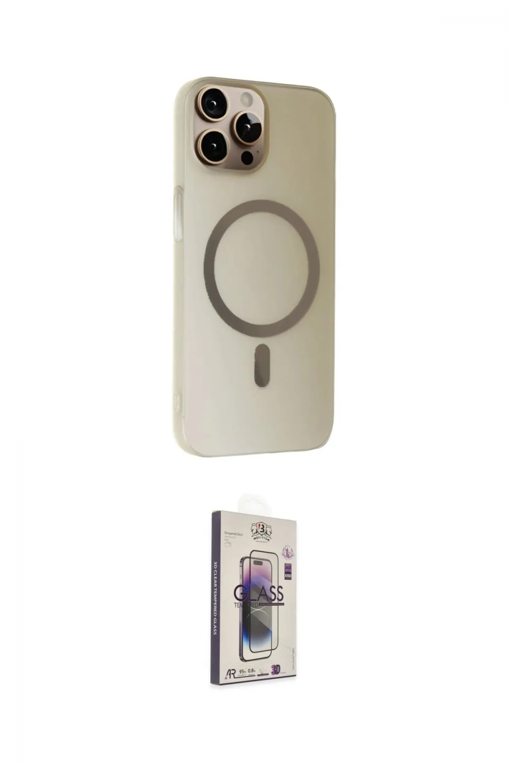 ieg™ iPhone 15 Pro Kılıf Çekirdek Modern Prime - Siyah Bilvis 3D Cam Ekran Koruyucu