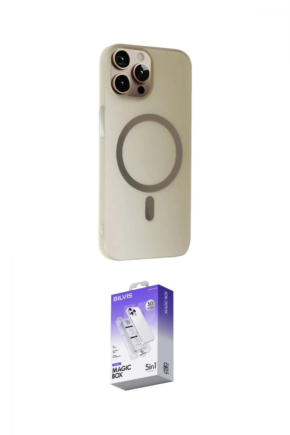 ieg™ iPhone 15 Pro Kılıf Çekirdek Modern Prime - Siyah Bilvis 5in1 3D Magic Cam Ekran Koruyucu