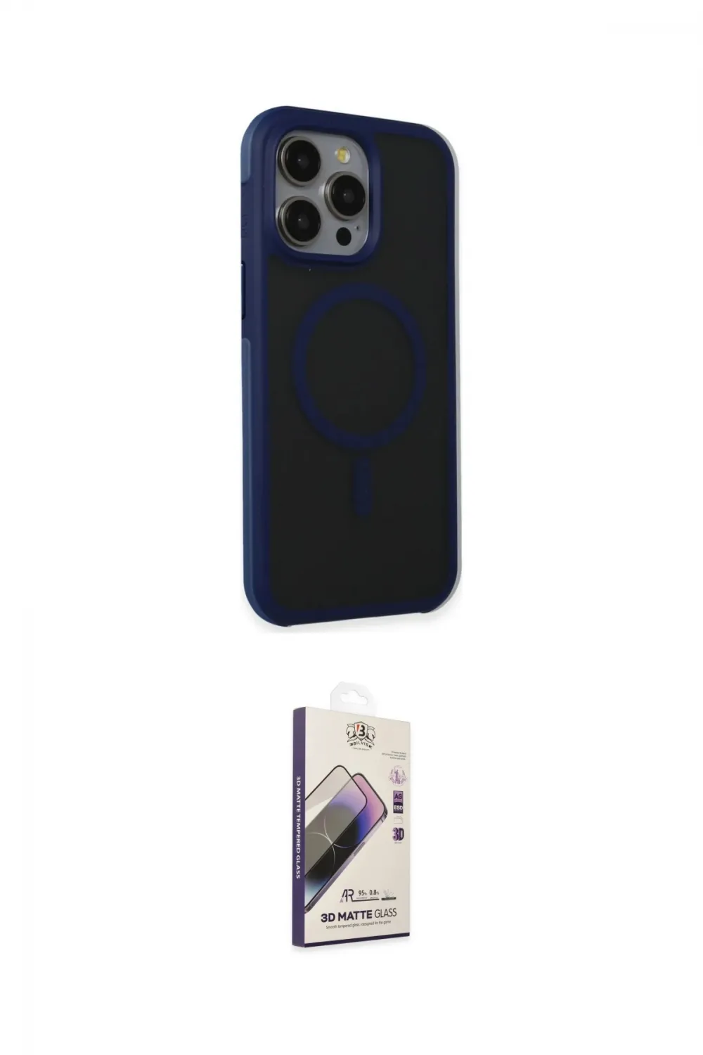 ieg™ iPhone 15 Pro Kılıf Çekirdek Yansıma Prime - Siyah Bilvis 3D Mat Cam Ekran Koruyucu