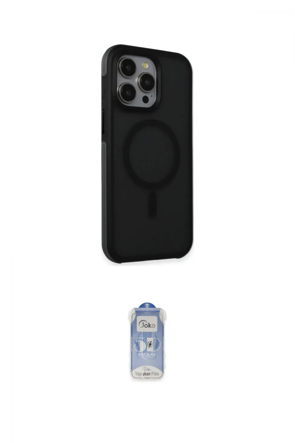ieg™ iPhone 15 Pro Kılıf Çekirdek Yansıma Prime - Siyah Joko Magic 5D Cam