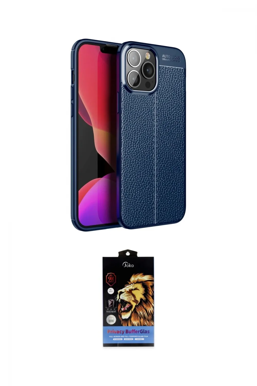 ieg™ iPhone 15 Pro Kılıf Doruk Klasik Özel Seri - Siyah Buffer Hayalet Cam Ekran Koruyucu