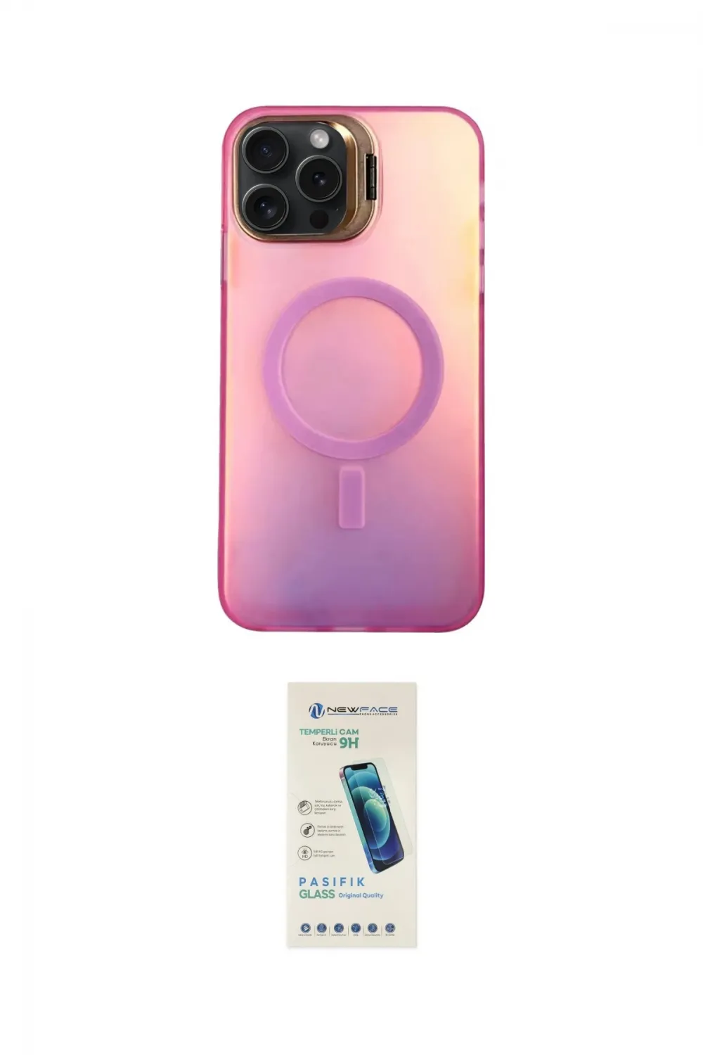 ieg™ iPhone 15 Pro Kılıf Doruk Klasik Prime - Şeffaf Pasifik Cam Ekran Koruyucu