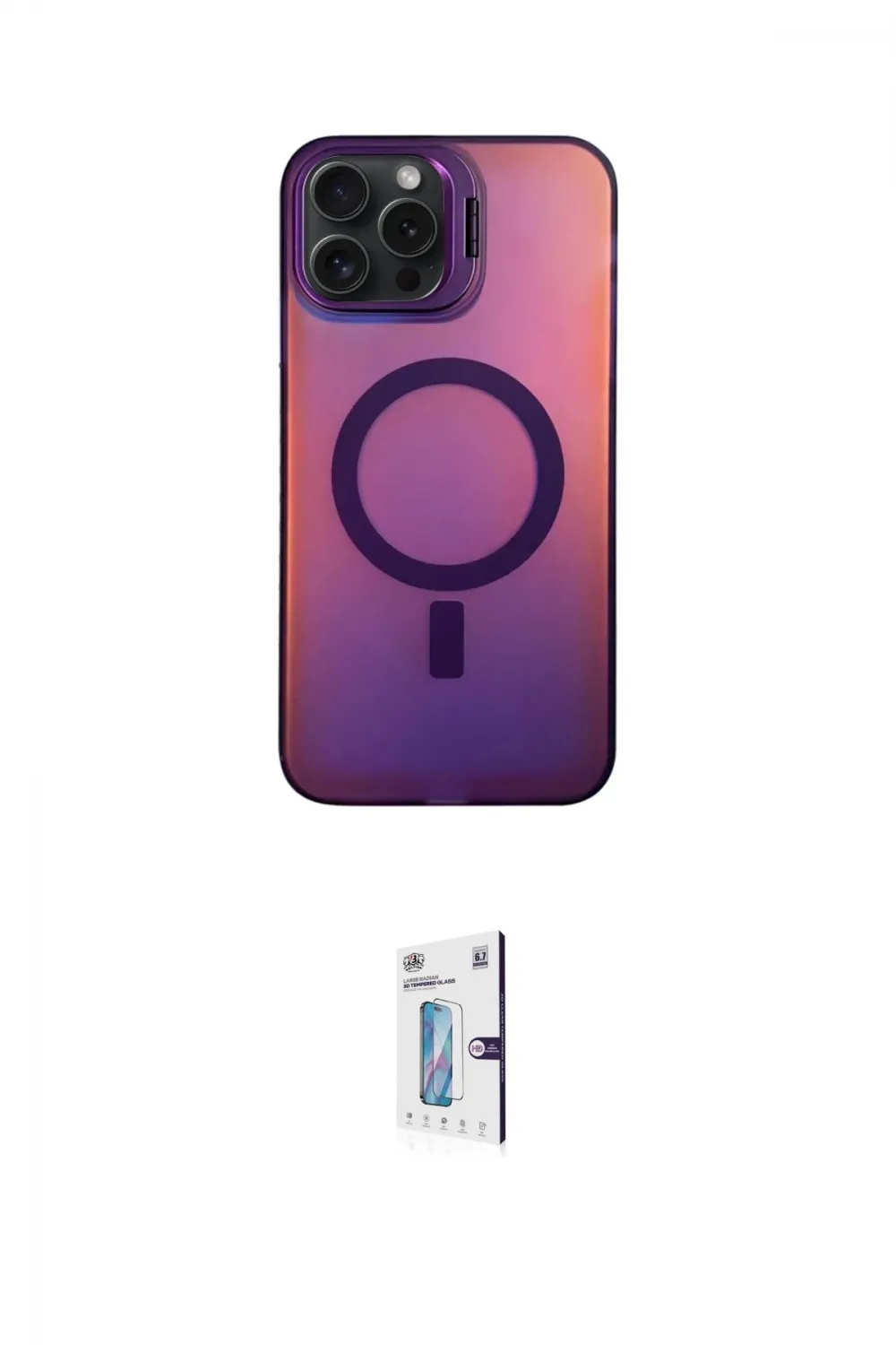 ieg™ iPhone 15 Pro Kılıf Doruk Klasik Prime - Siyah Bilvis 0.18mm Plus Cam Ekran Koruyucu