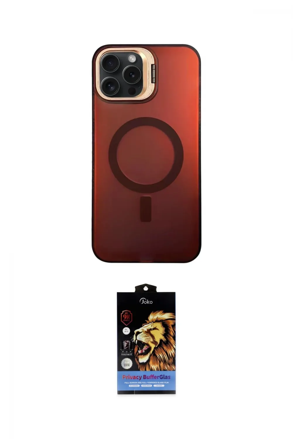 ieg™ iPhone 15 Pro Kılıf Doruk Klasik Prime - Siyah Buffer Hayalet Cam Ekran Koruyucu