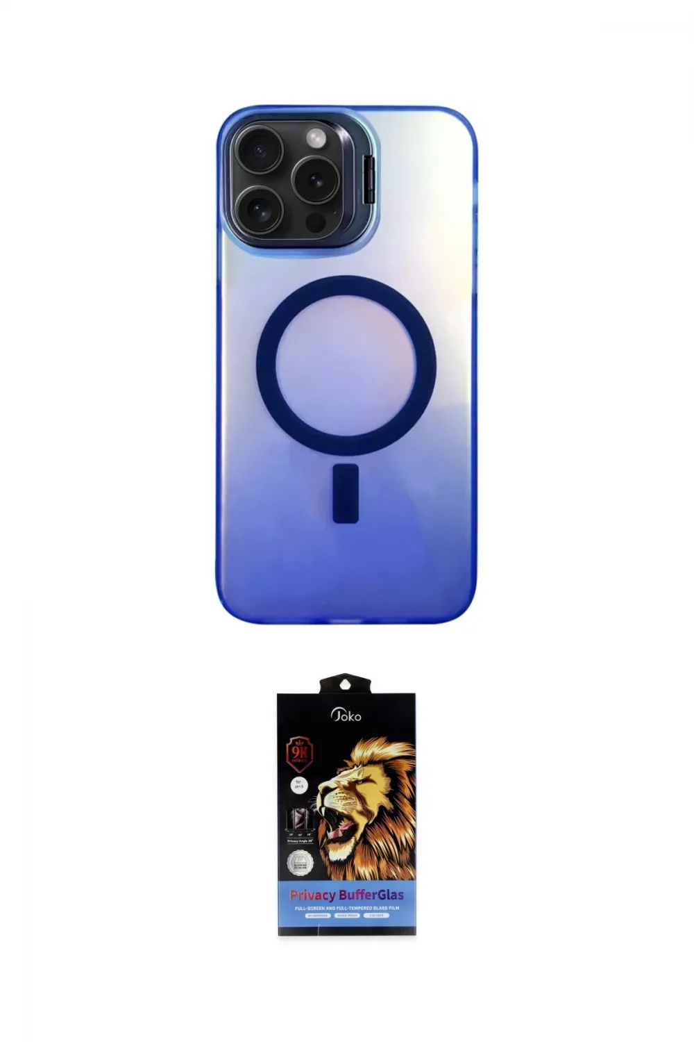 ieg™ iPhone 15 Pro Kılıf Doruk Klasik Prime - Siyah Buffer Hayalet Cam Ekran Koruyucu