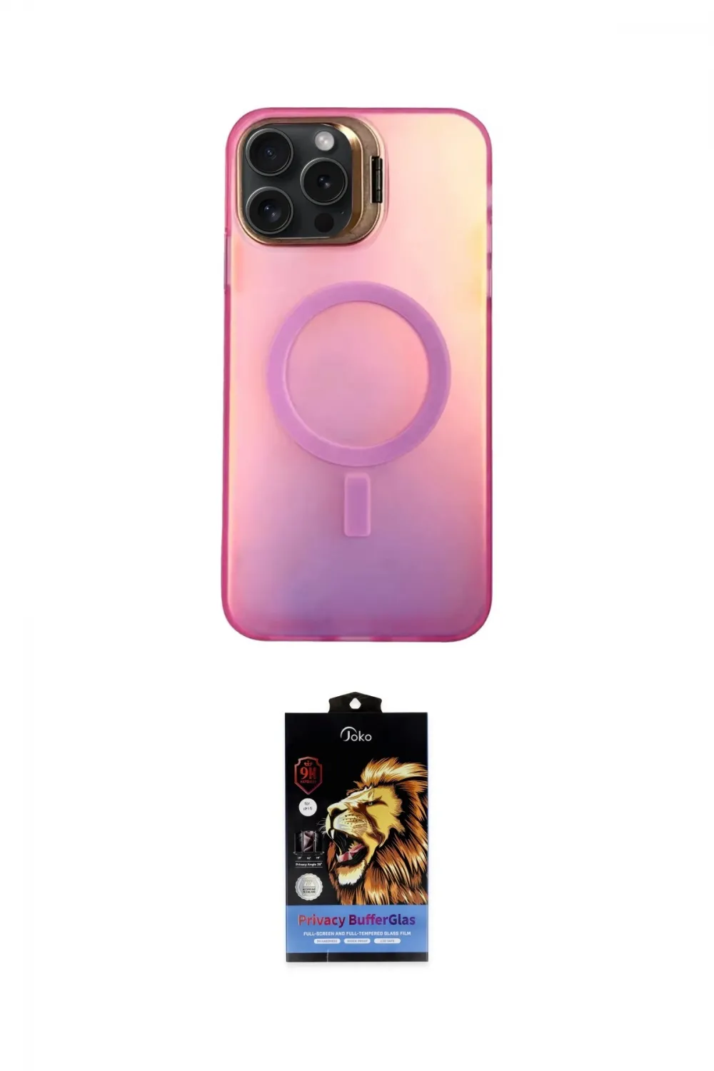 ieg™ iPhone 15 Pro Kılıf Doruk Klasik Prime - Siyah Buffer Hayalet Cam Ekran Koruyucu