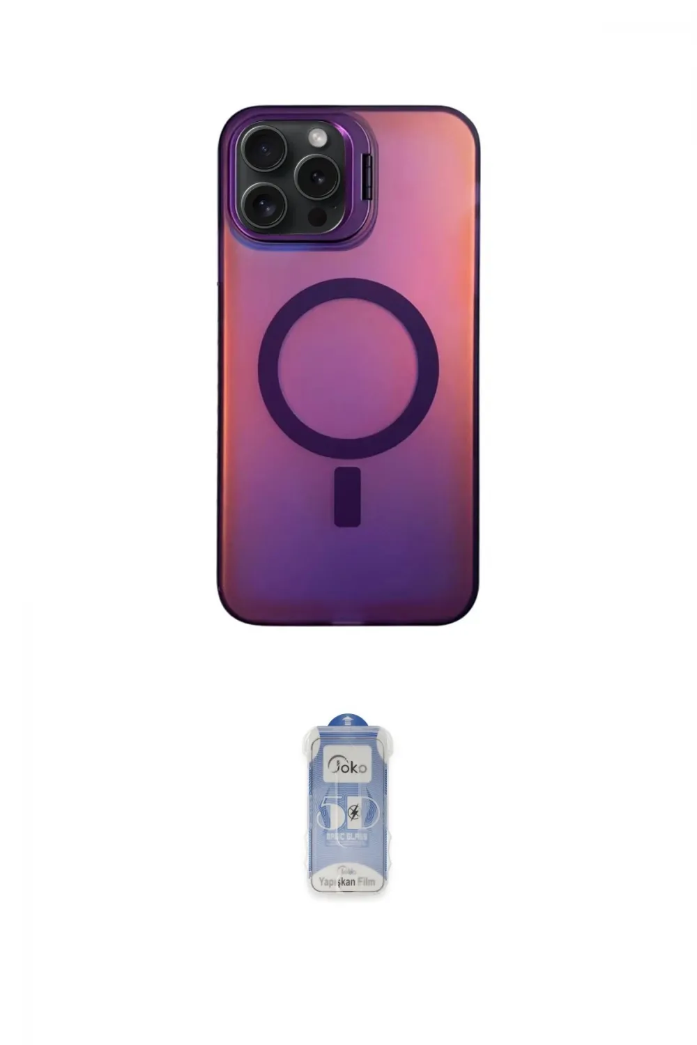 ieg™ iPhone 15 Pro Kılıf Doruk Klasik Prime - Siyah Joko Magic 5D Cam