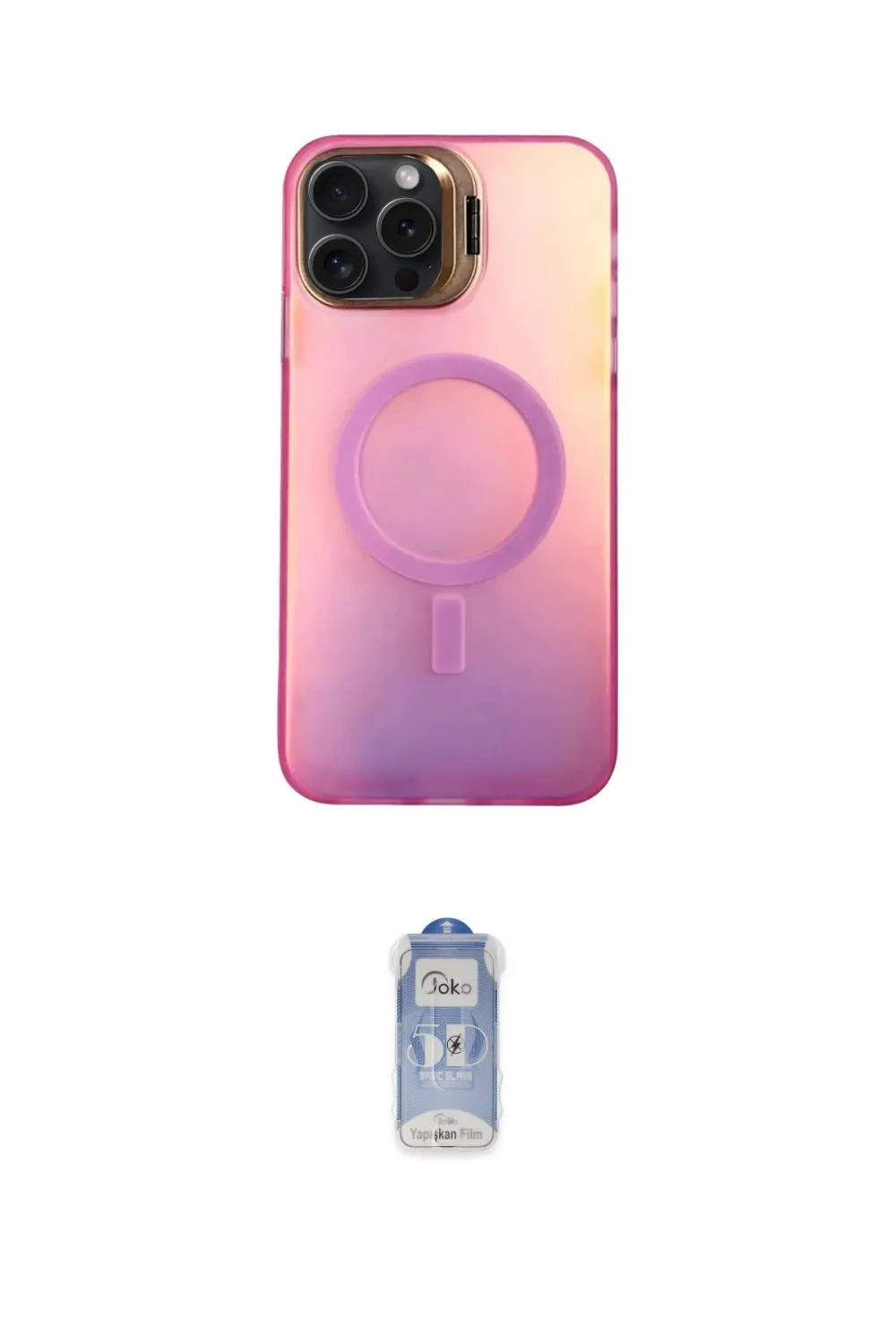 ieg™ iPhone 15 Pro Kılıf Doruk Klasik Prime - Siyah Joko Magic 5D Cam