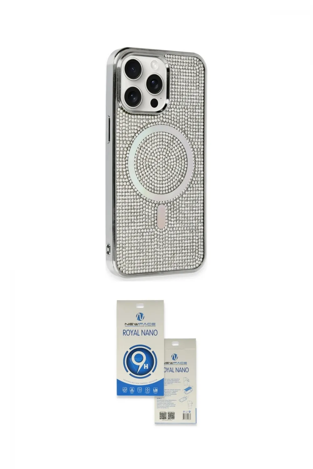 ieg™ iPhone 15 Pro Kılıf Eksen Çizgi - Şeffaf Royal Nano Ekran Koruyucu