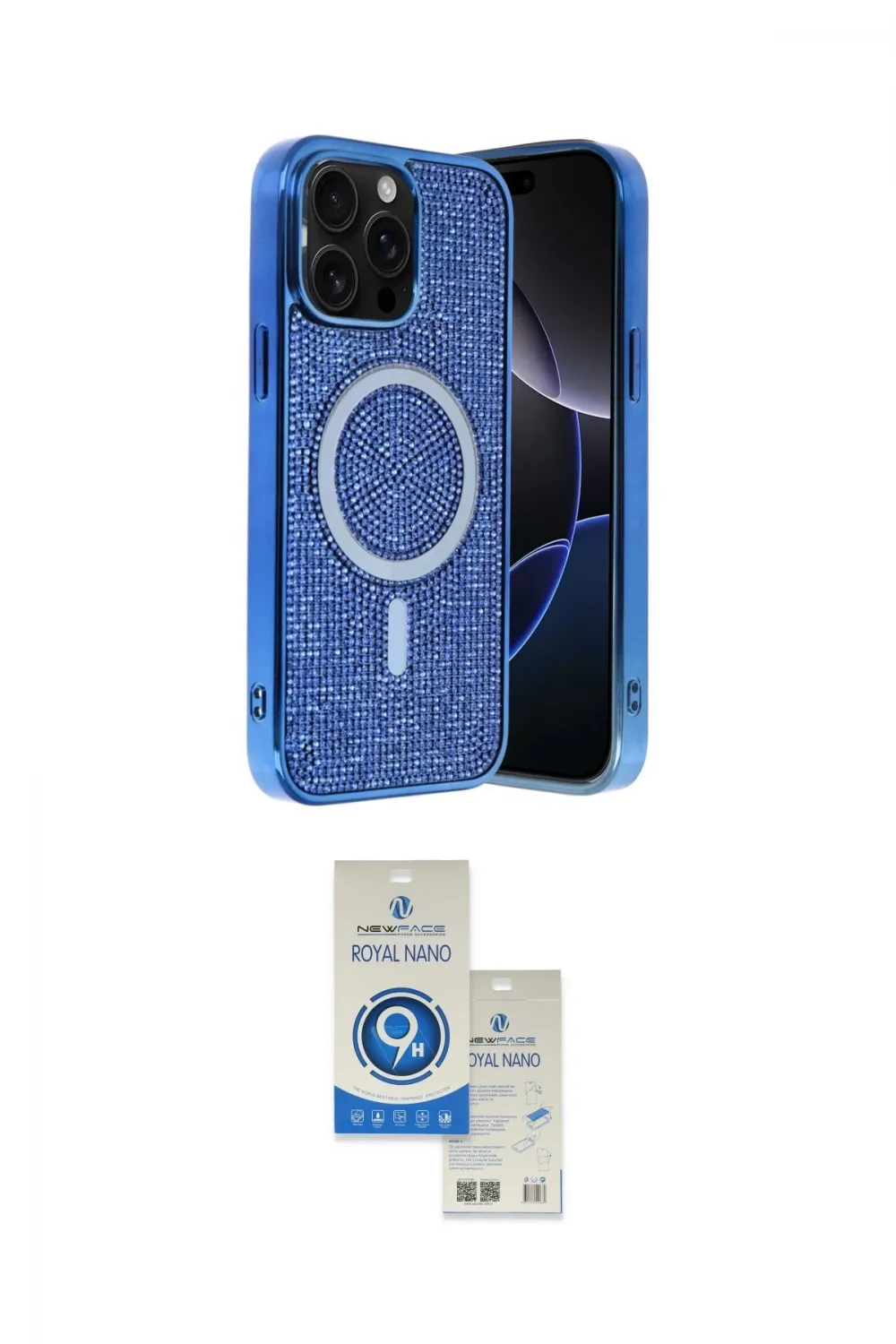 ieg™ iPhone 15 Pro Kılıf Eksen Çizgi - Şeffaf Royal Nano Ekran Koruyucu