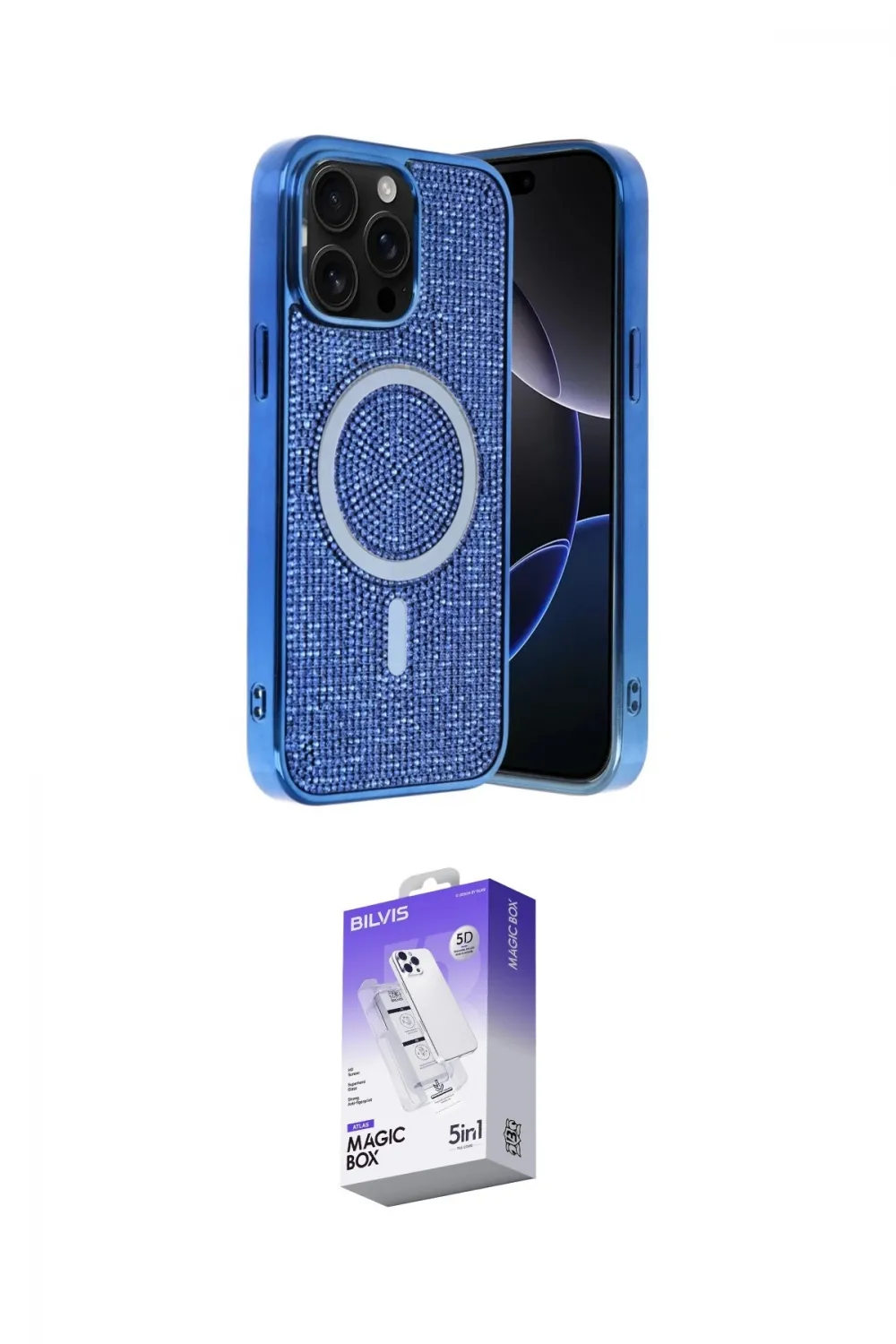 ieg™ iPhone 15 Pro Kılıf Eksen Çizgi - Siyah Bilvis 5in1 3D Magic Cam Ekran Koruyucu