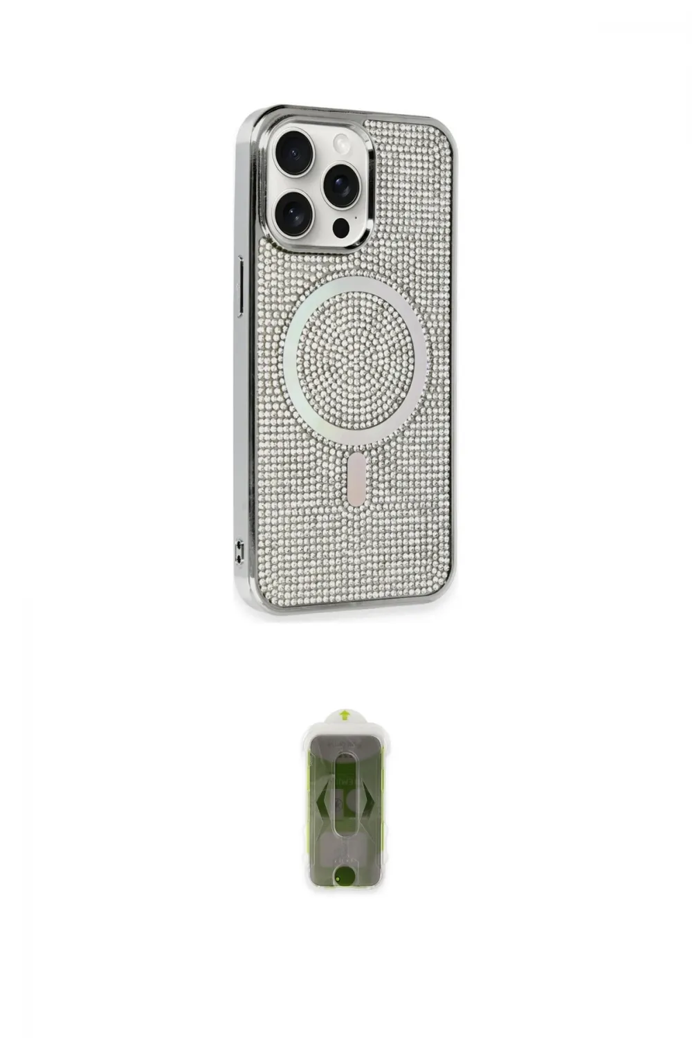 ieg™ iPhone 15 Pro Kılıf Eksen Çizgi - Siyah Joko Magic 5D Hayalet Cam