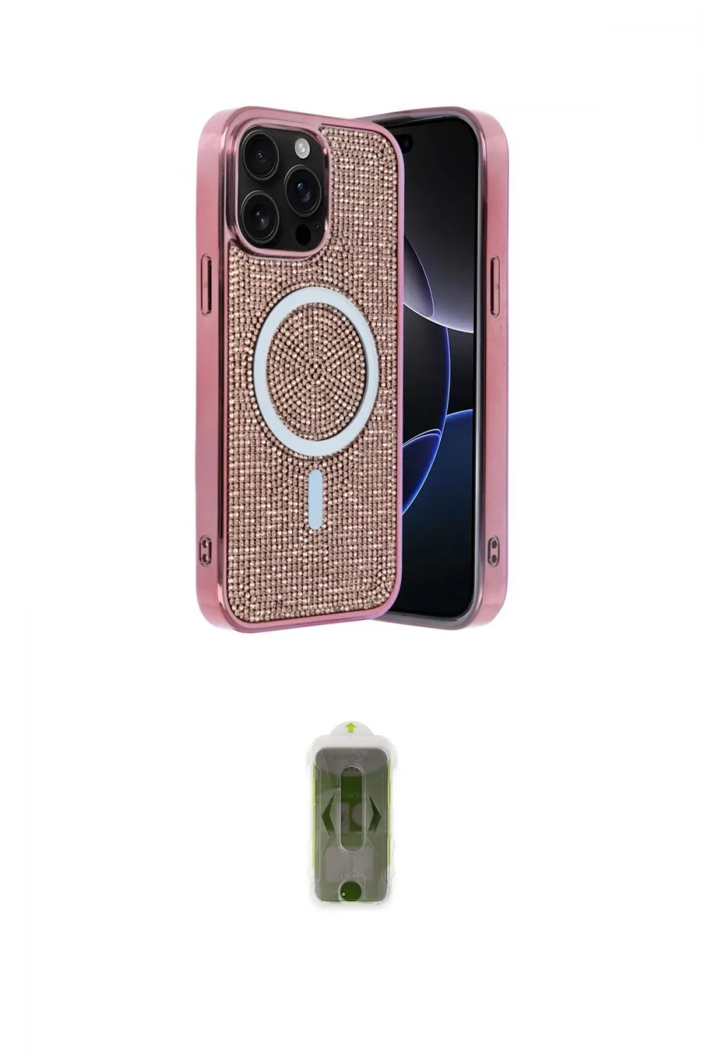 ieg™ iPhone 15 Pro Kılıf Eksen Çizgi - Siyah Joko Magic 5D Hayalet Cam