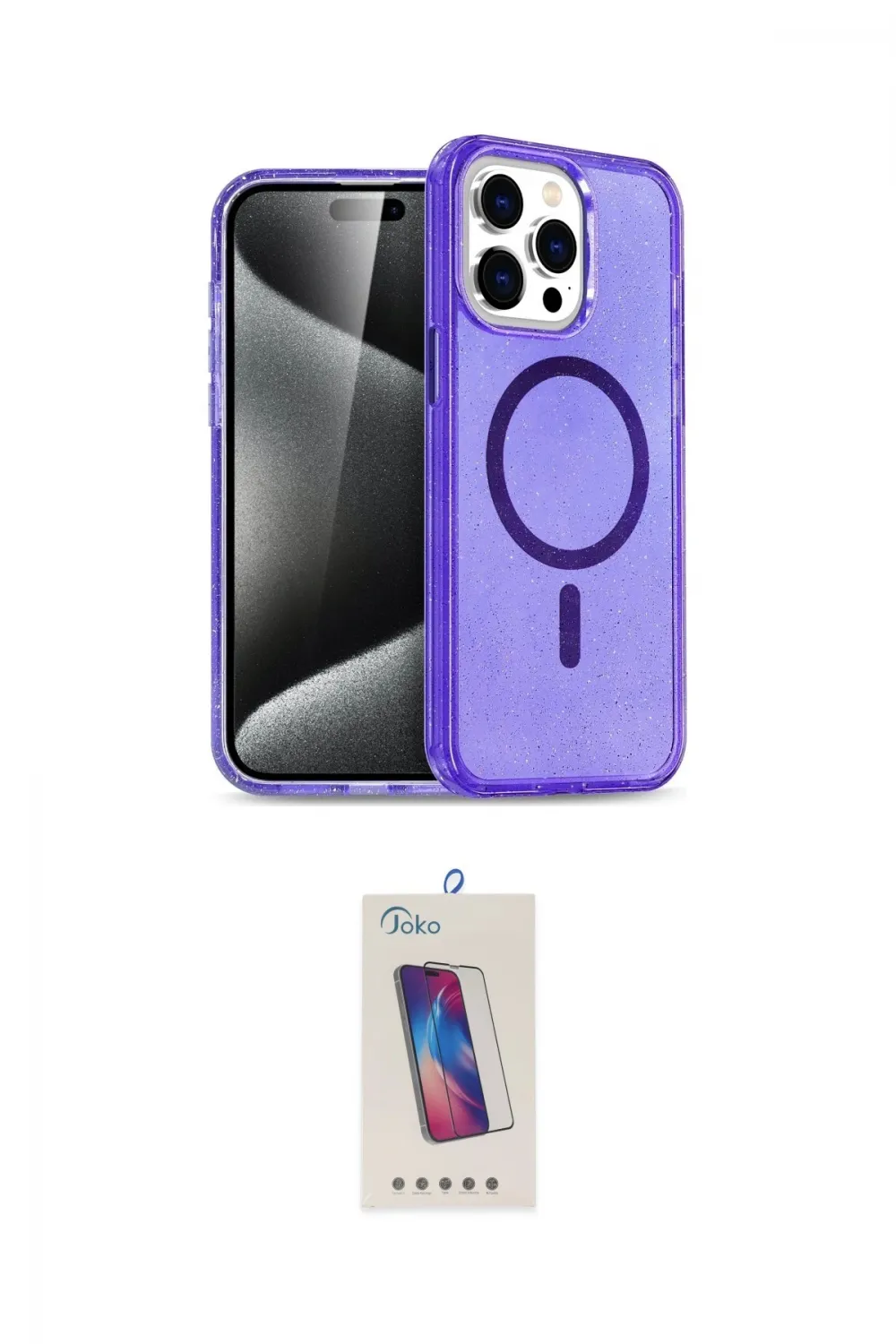 ieg™ iPhone 15 Pro Kılıf Eksen Doku Koleksiyonu - Siyah Joko 5D Cam