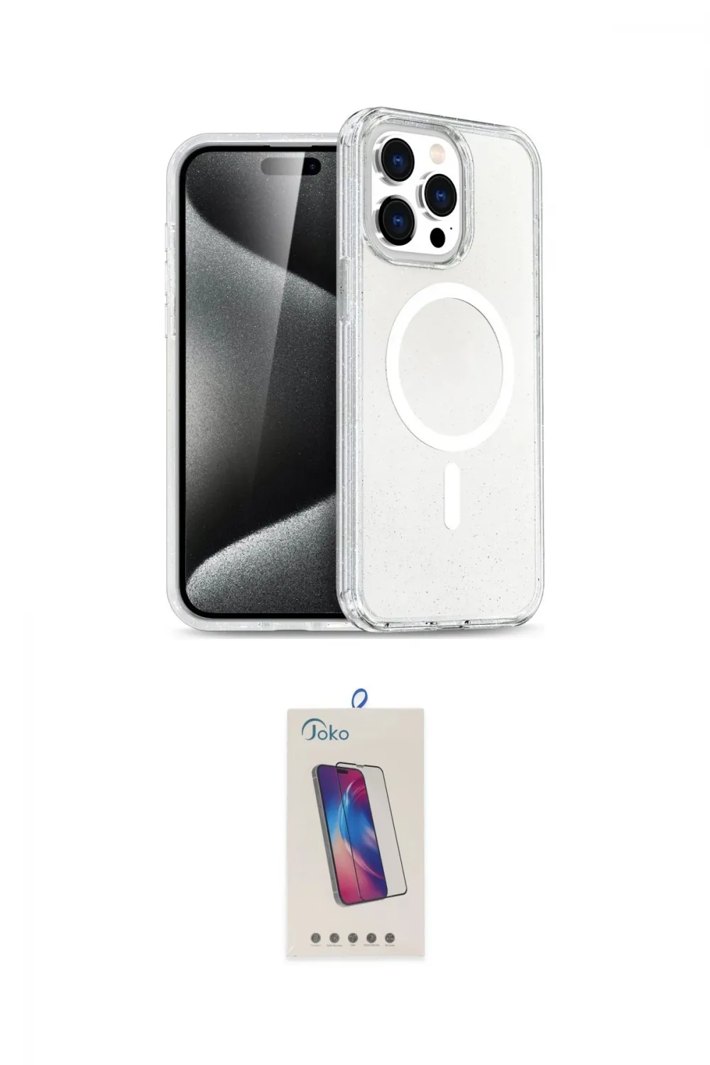 ieg™ iPhone 15 Pro Kılıf Eksen Doku Koleksiyonu - Siyah Joko 5D Cam