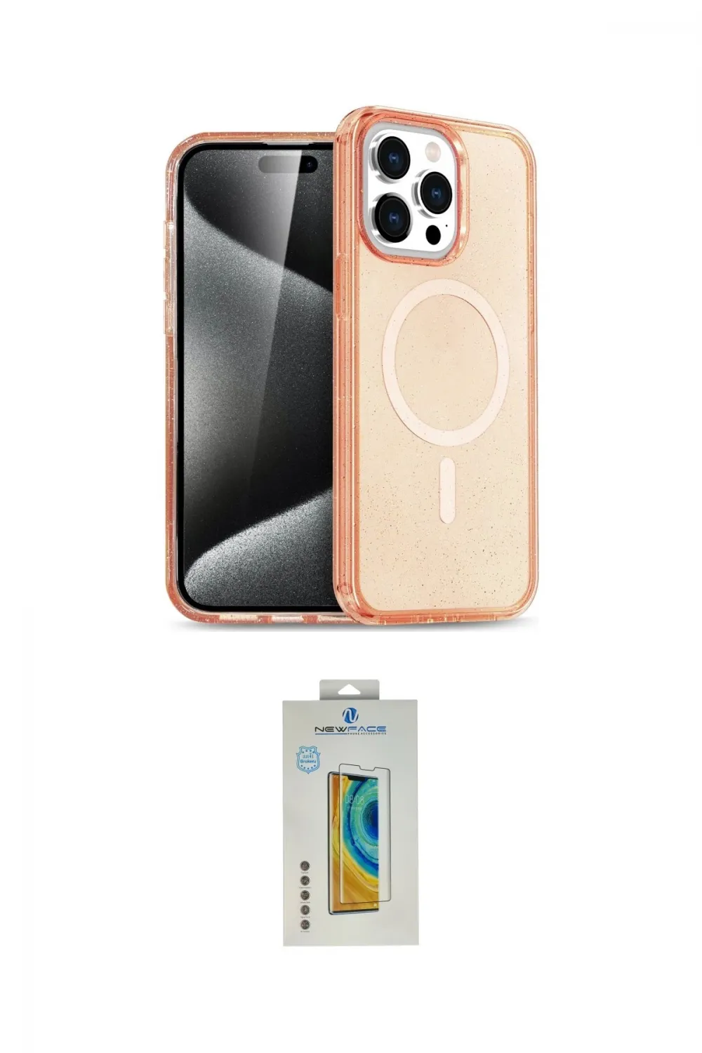 ieg™ iPhone 15 Pro Kılıf Eksen Doku Koleksiyonu - Siyah Polymer Nano Ekran Koruyucu