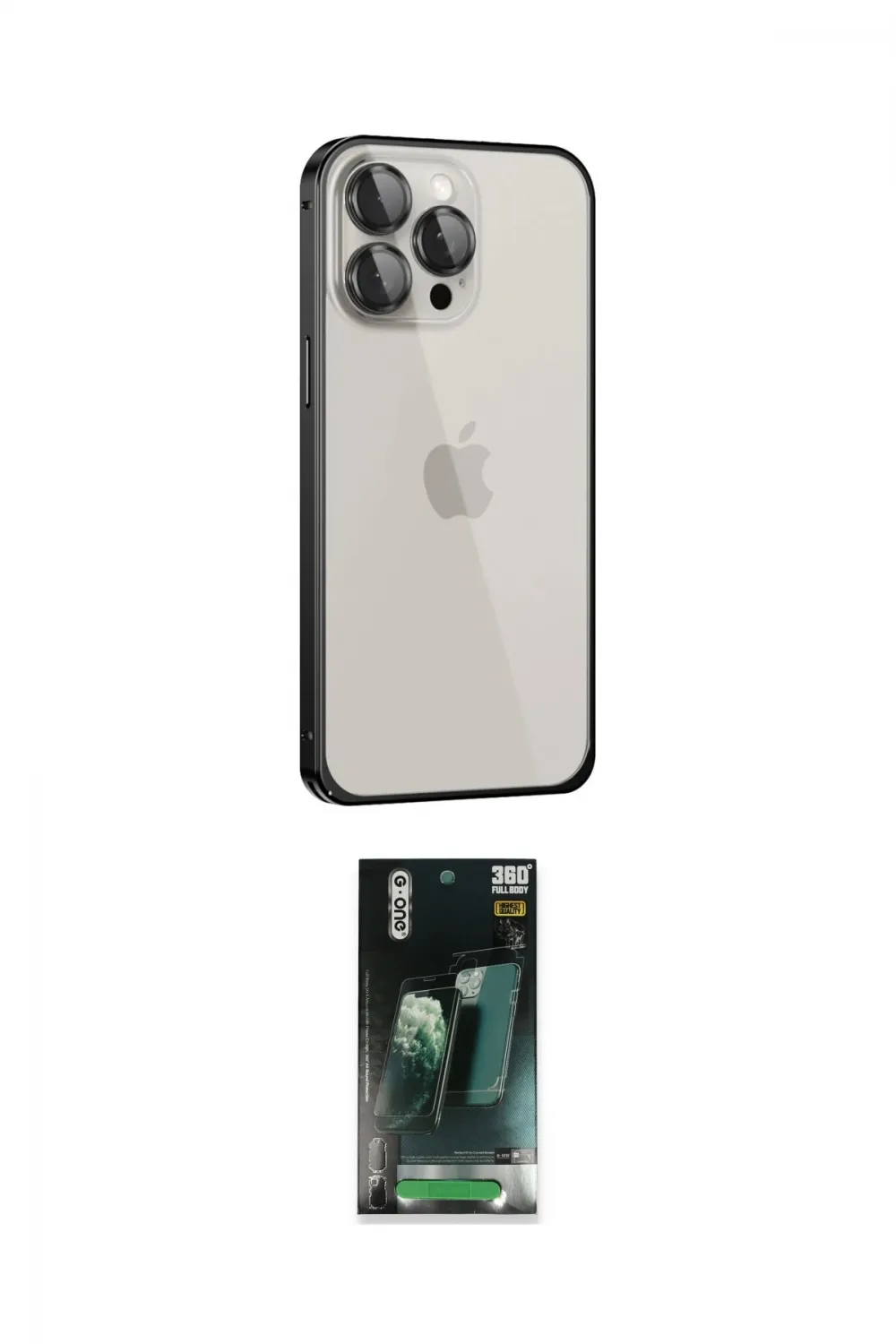 ieg™ iPhone 15 Pro Kılıf Eksen Form Serisi - Şeffaf 360 Full Body Arka Koruyucu
