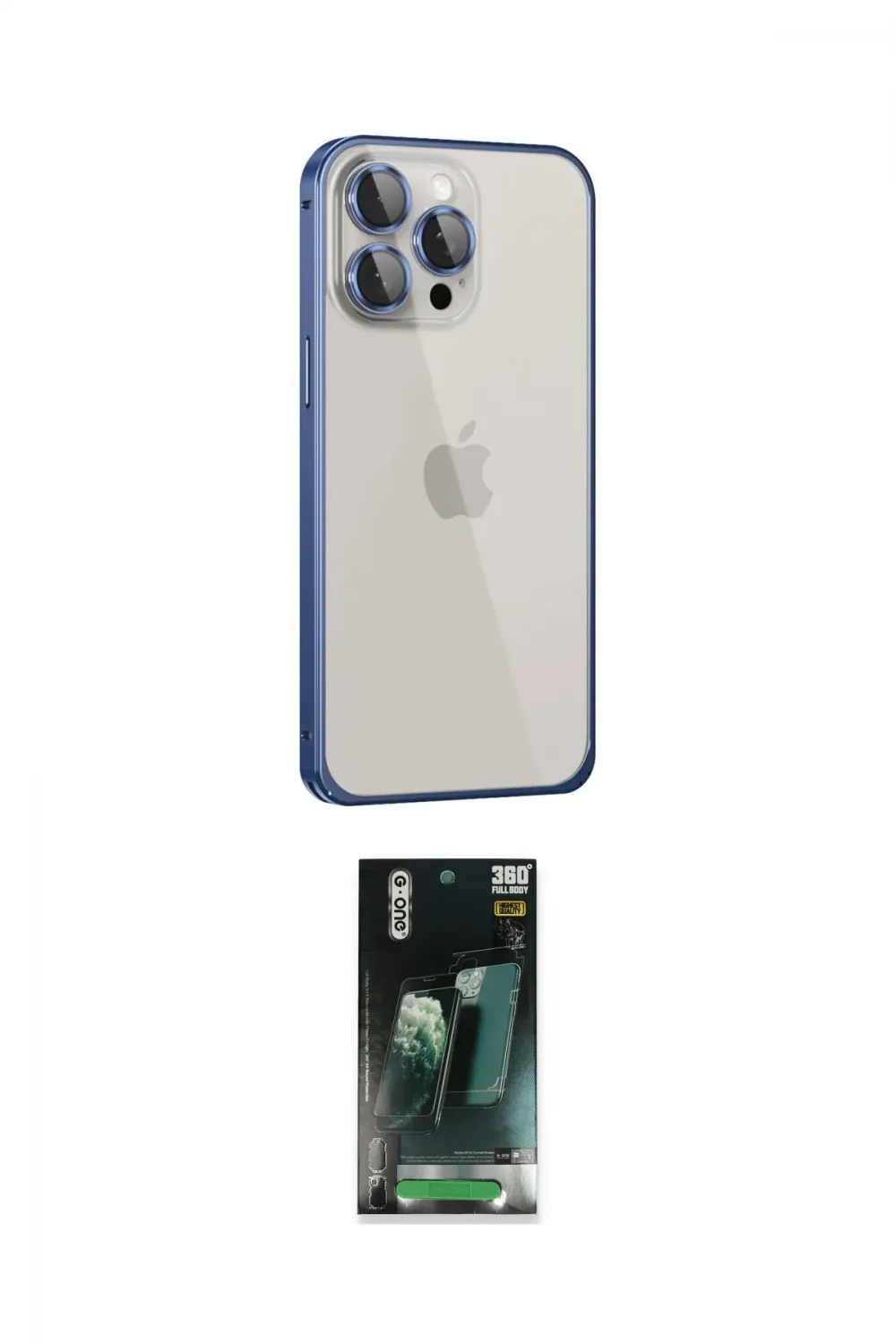 ieg™ iPhone 15 Pro Kılıf Eksen Form Serisi - Siyah 360 Mat Full Body Arka Koruyucu