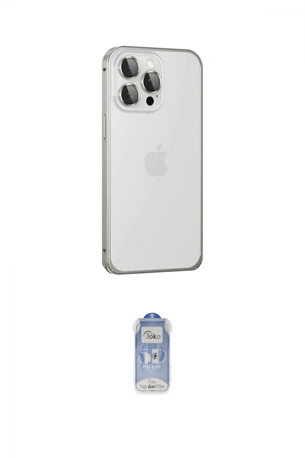 ieg™ iPhone 15 Pro Kılıf Eksen Form Serisi - Siyah Joko Magic 5D Cam