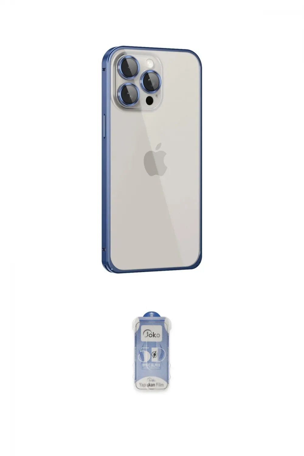 ieg™ iPhone 15 Pro Kılıf Eksen Form Serisi - Siyah Joko Magic 5D Cam