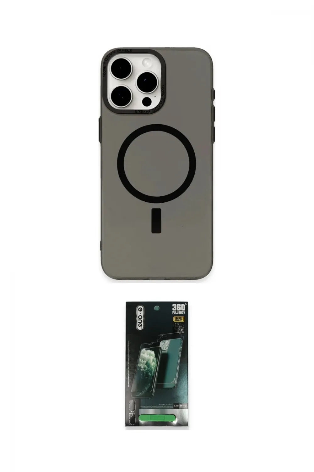 ieg™ iPhone 15 Pro Kılıf Eksen Işık Prime - Şeffaf 360 Full Body Arka Koruyucu