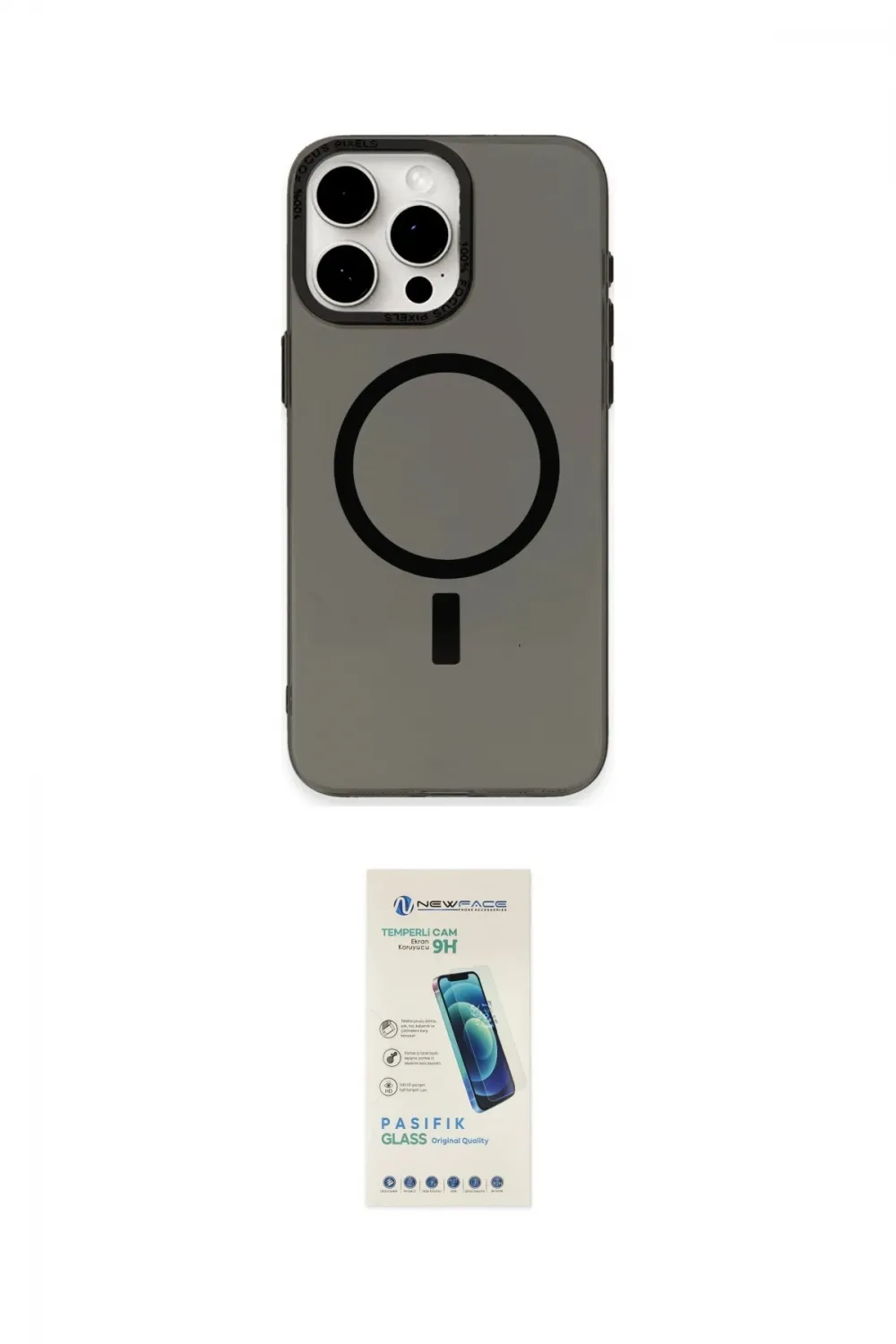 ieg™ iPhone 15 Pro Kılıf Eksen Işık Prime - Şeffaf Pasifik Cam Ekran Koruyucu
