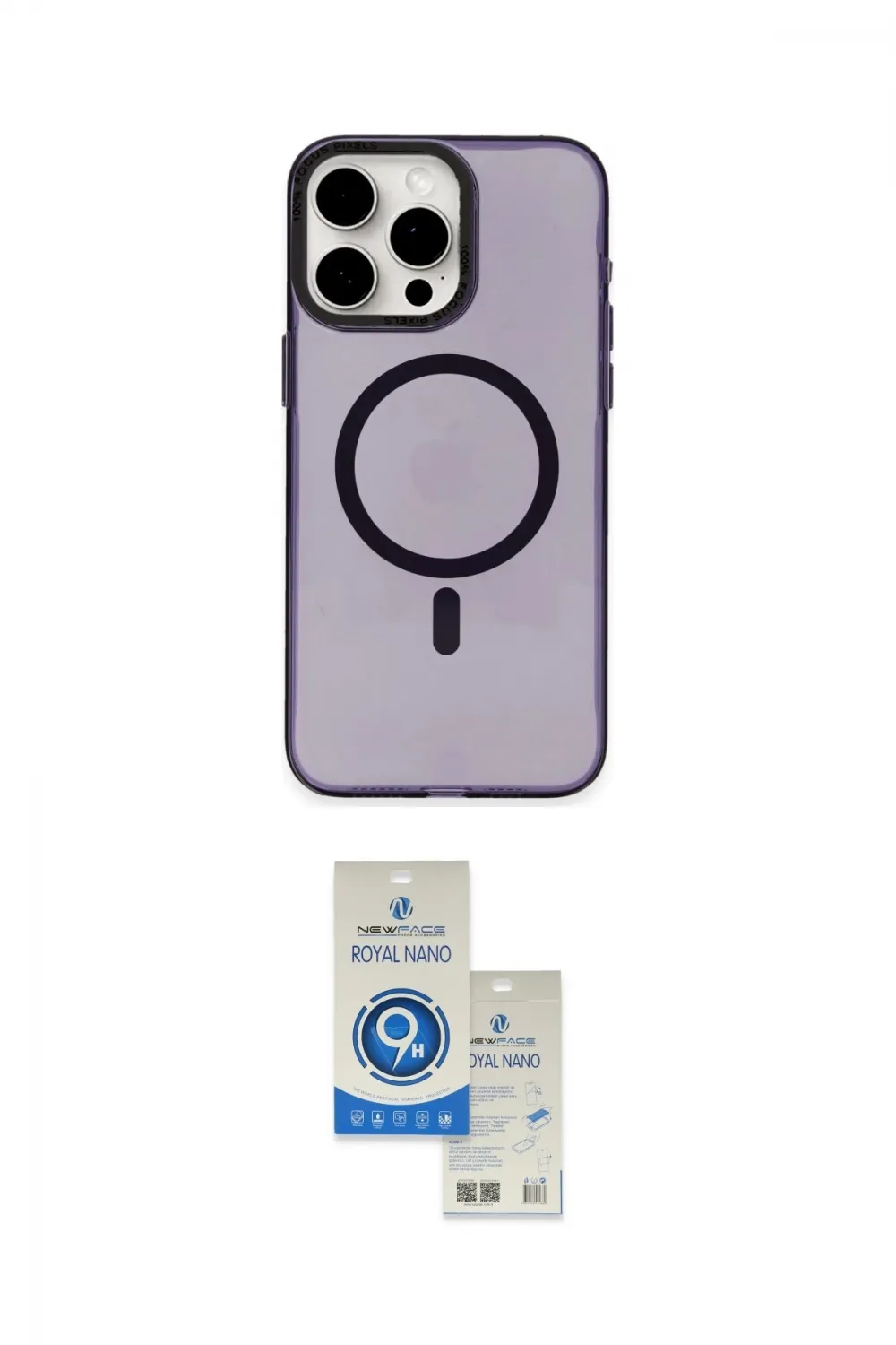ieg™ iPhone 15 Pro Kılıf Eksen Işık Prime - Şeffaf Royal Nano Ekran Koruyucu