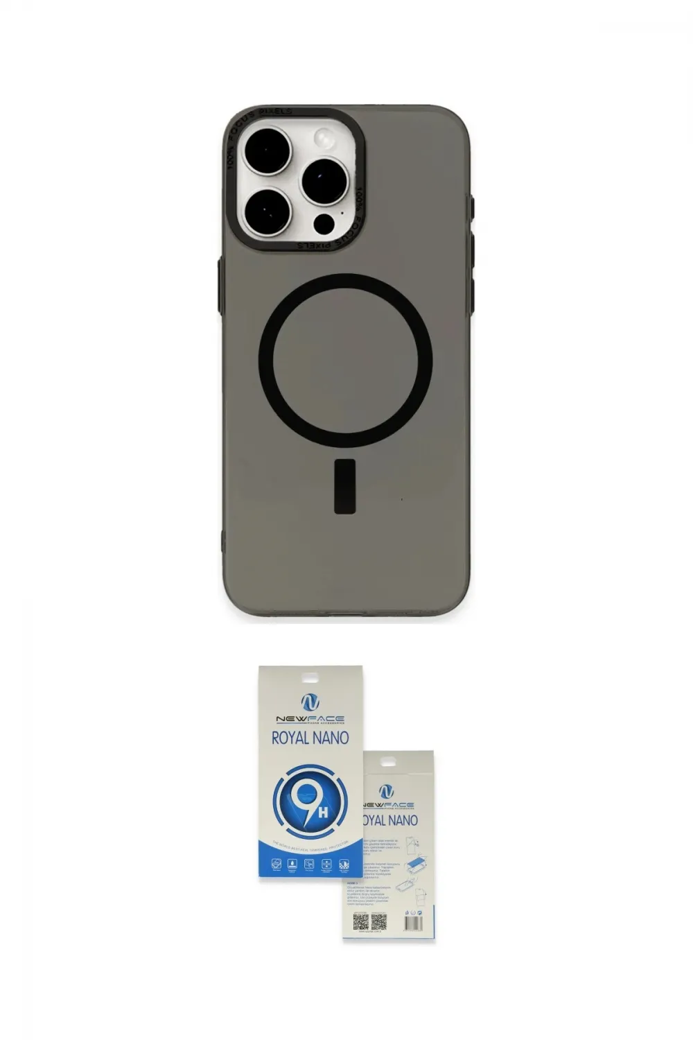 ieg™ iPhone 15 Pro Kılıf Eksen Işık Prime - Şeffaf Royal Nano Ekran Koruyucu