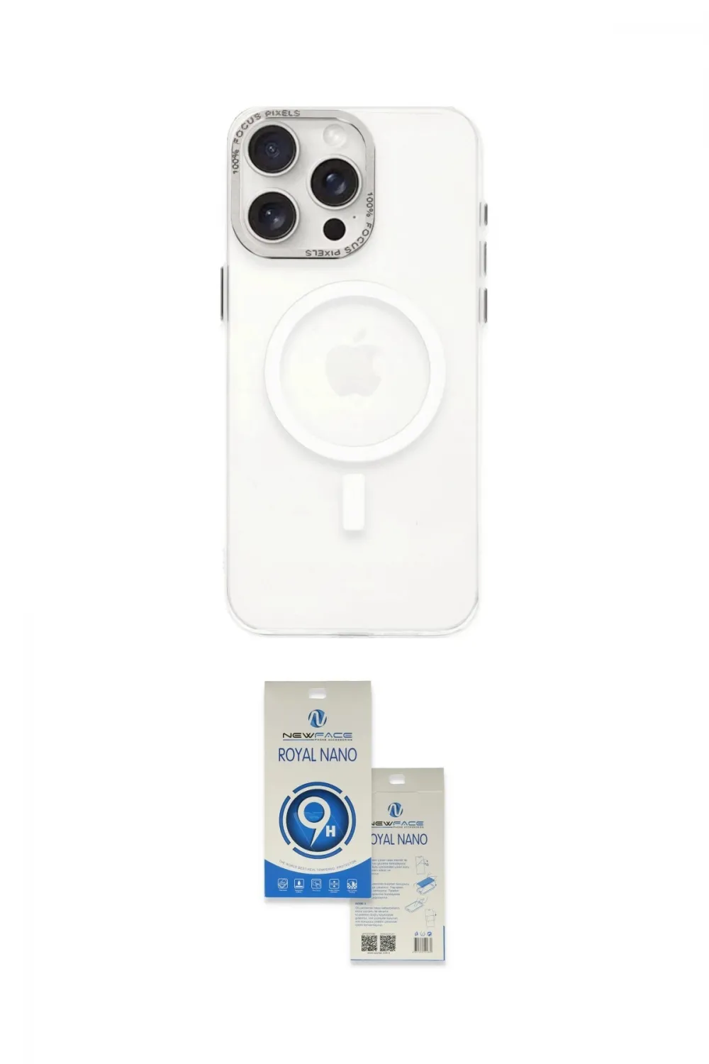 ieg™ iPhone 15 Pro Kılıf Eksen Işık Prime - Şeffaf Royal Nano Ekran Koruyucu