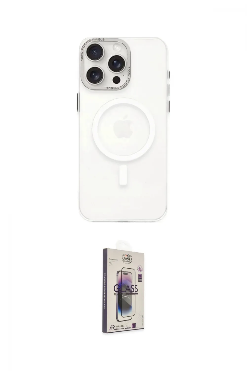 ieg™ iPhone 15 Pro Kılıf Eksen Işık Prime - Siyah Bilvis 3D Cam Ekran Koruyucu
