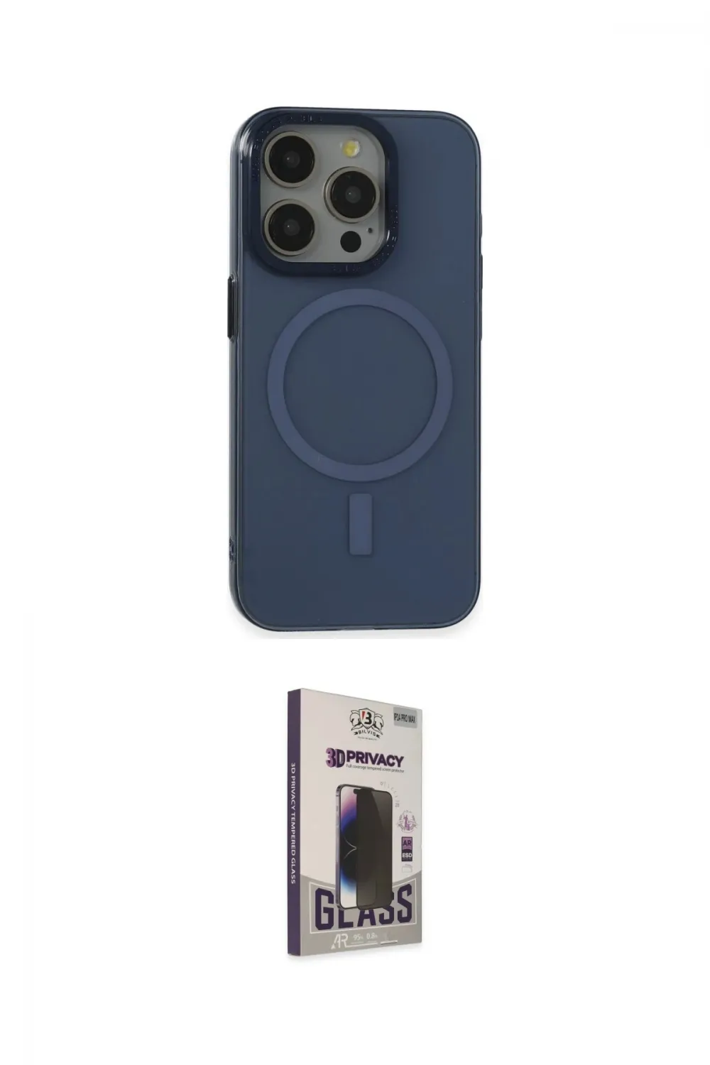 ieg™ iPhone 15 Pro Kılıf Eksen Işık Prime - Siyah Bilvis Hayalet Cam Ekran Koruyucu