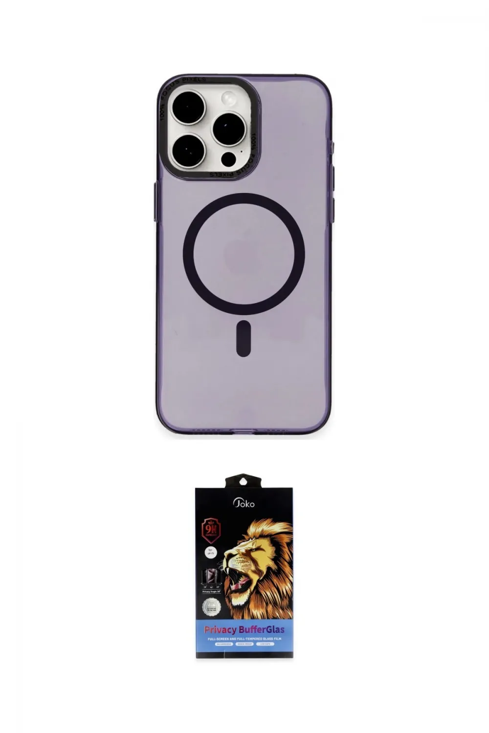 ieg™ iPhone 15 Pro Kılıf Eksen Işık Prime - Siyah Buffer Hayalet Cam Ekran Koruyucu
