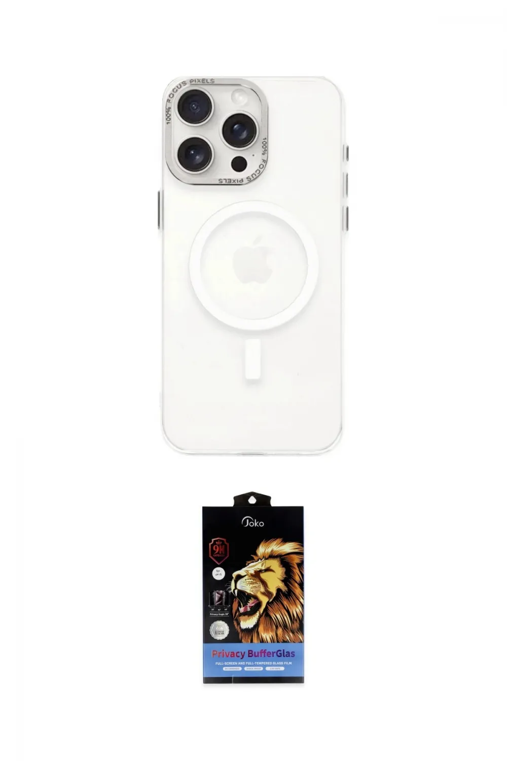ieg™ iPhone 15 Pro Kılıf Eksen Işık Prime - Siyah Buffer Hayalet Cam Ekran Koruyucu