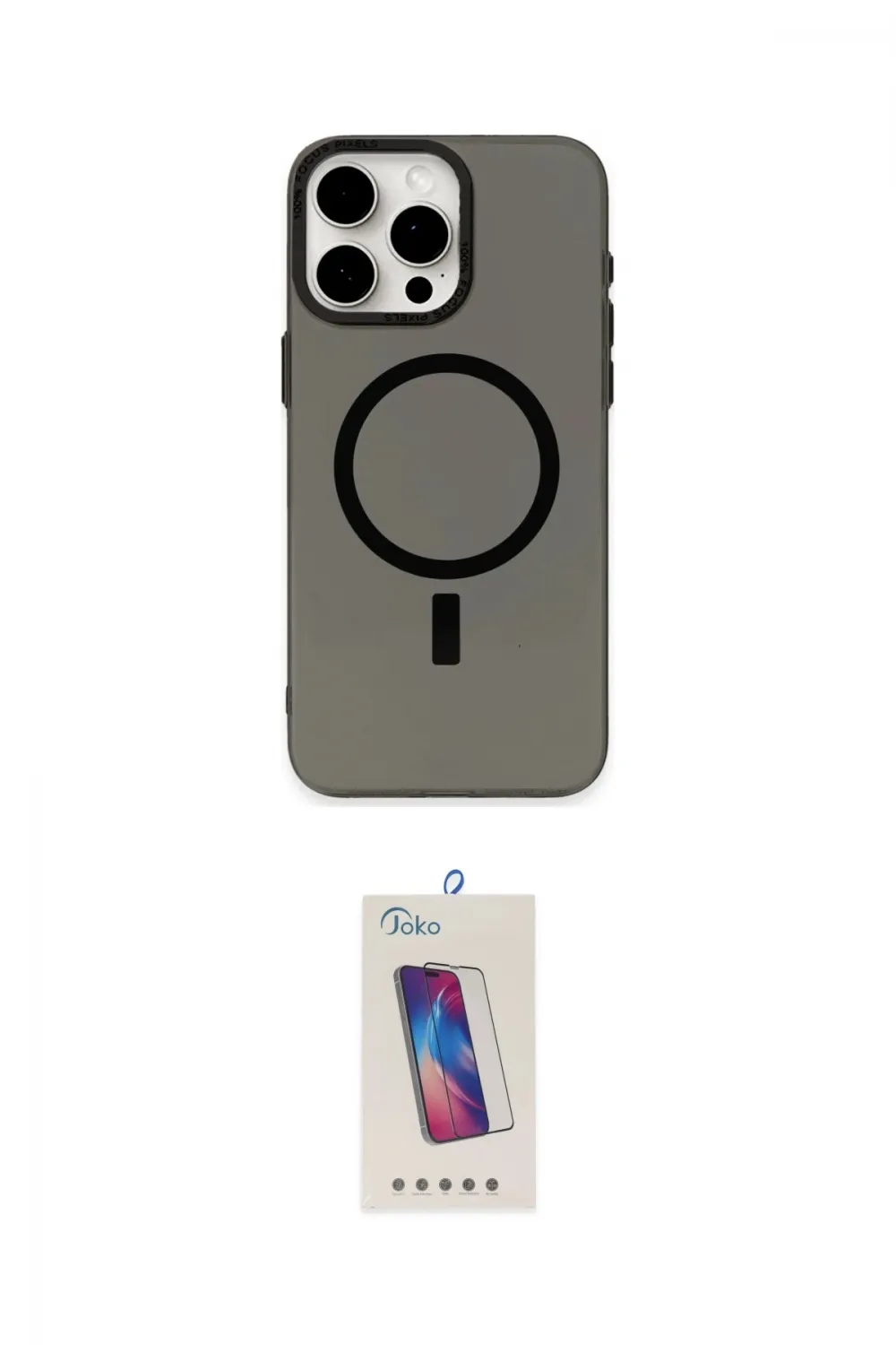ieg™ iPhone 15 Pro Kılıf Eksen Işık Prime - Siyah Joko 5D Cam