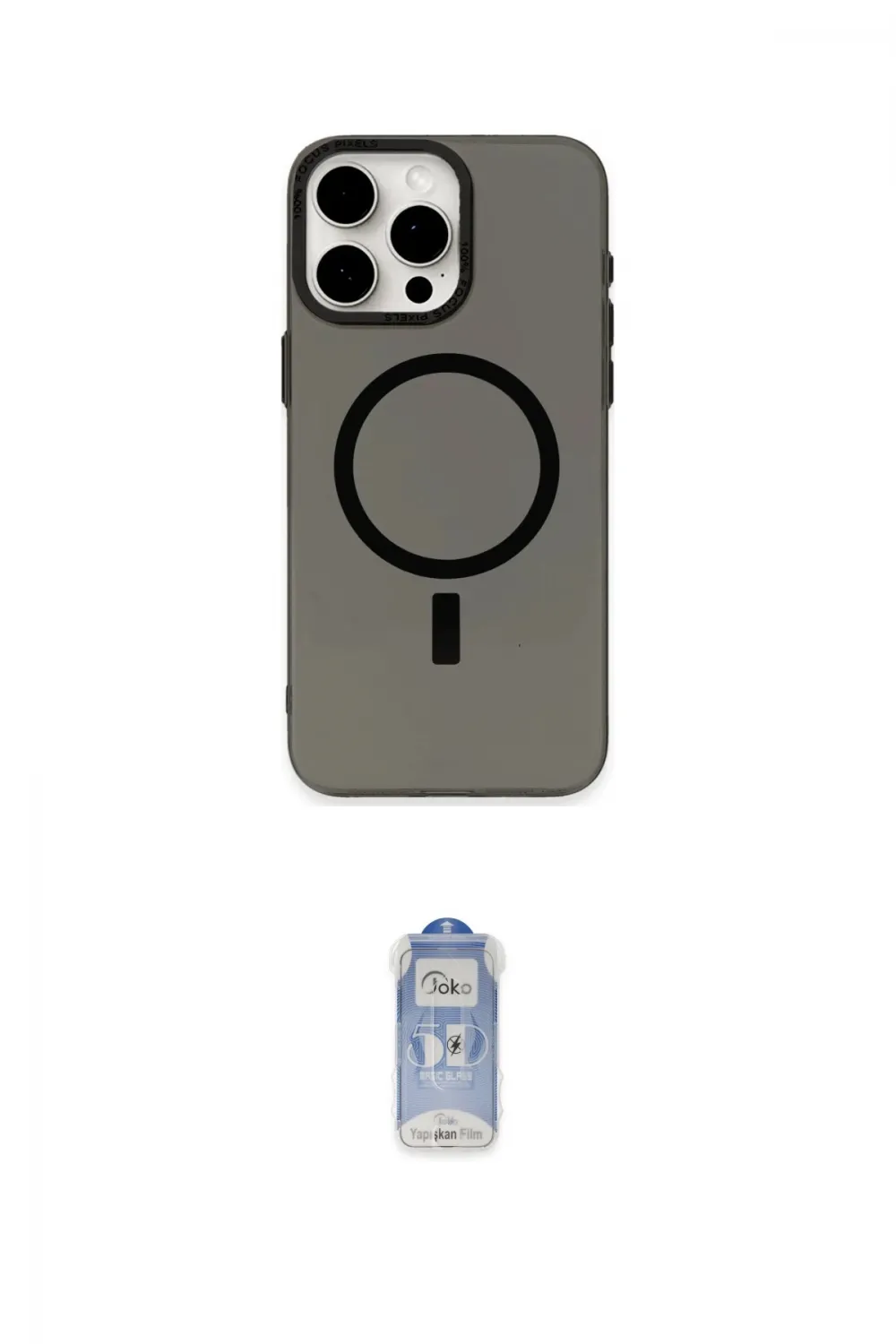 ieg™ iPhone 15 Pro Kılıf Eksen Işık Prime - Siyah Joko Magic 5D Cam