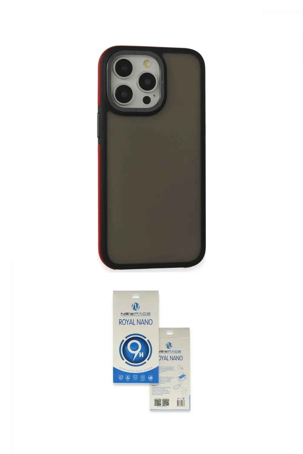 ieg™ iPhone 15 Pro Kılıf Eksen Işık - Şeffaf Royal Nano Ekran Koruyucu