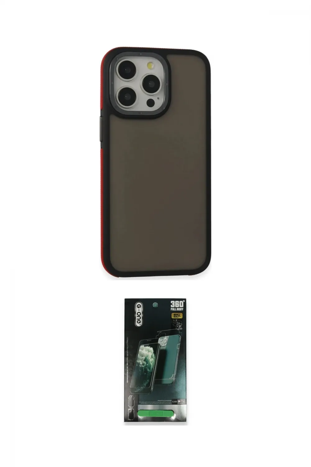 ieg™ iPhone 15 Pro Kılıf Eksen Işık - Siyah 360 Mat Full Body Arka Koruyucu