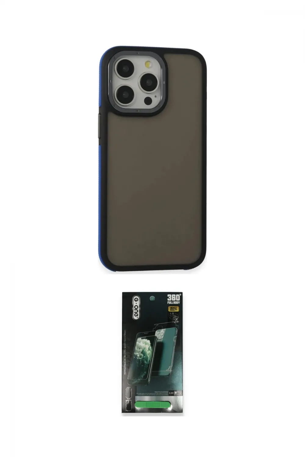 ieg™ iPhone 15 Pro Kılıf Eksen Işık - Siyah 360 Mat Full Body Arka Koruyucu
