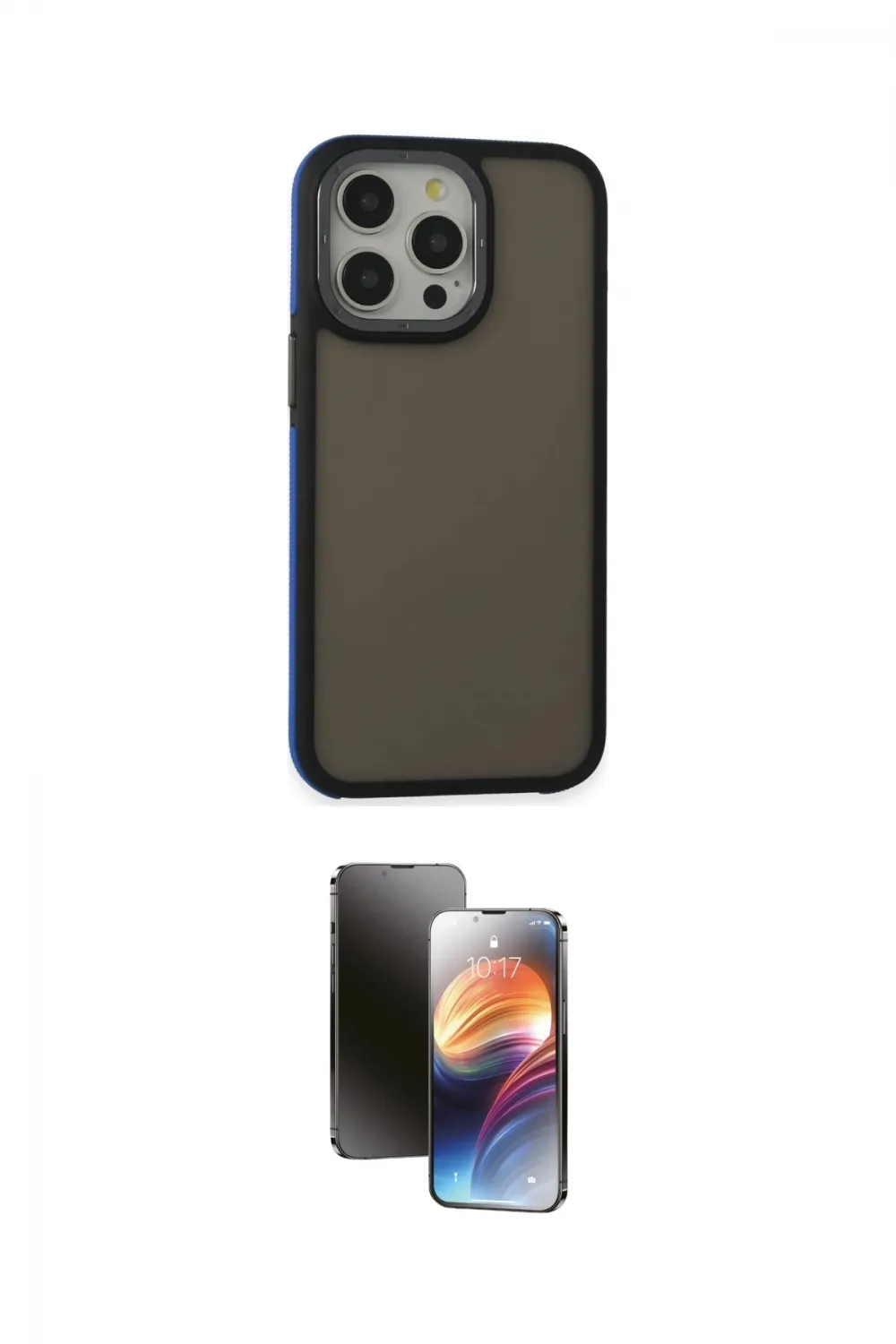 ieg™ iPhone 15 Pro Kılıf Eksen Işık - Siyah 3D Antistatik Mat Seramik Nano Ekran Koruyucu