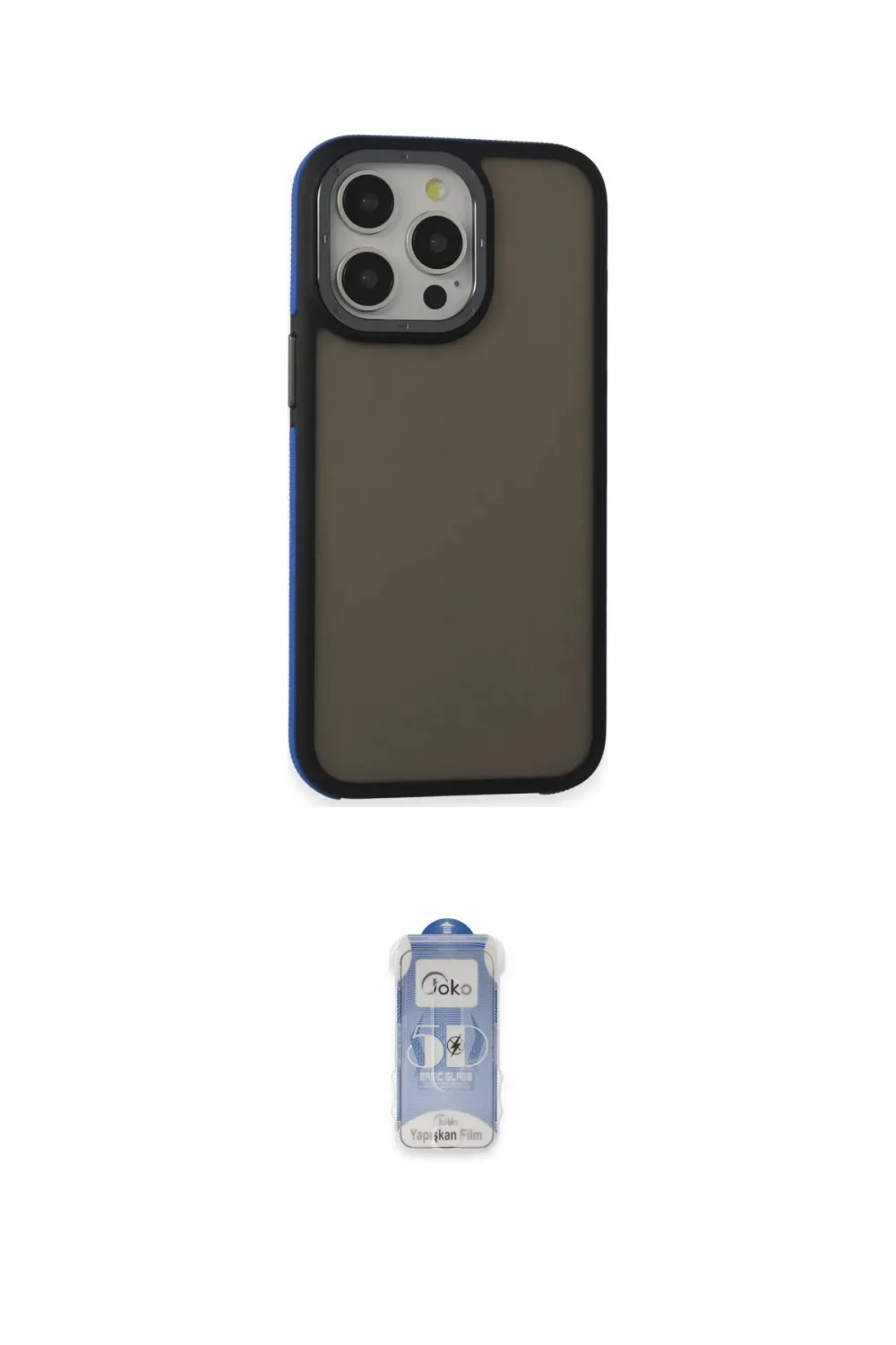 ieg™ iPhone 15 Pro Kılıf Eksen Işık - Siyah Joko Magic 5D Cam